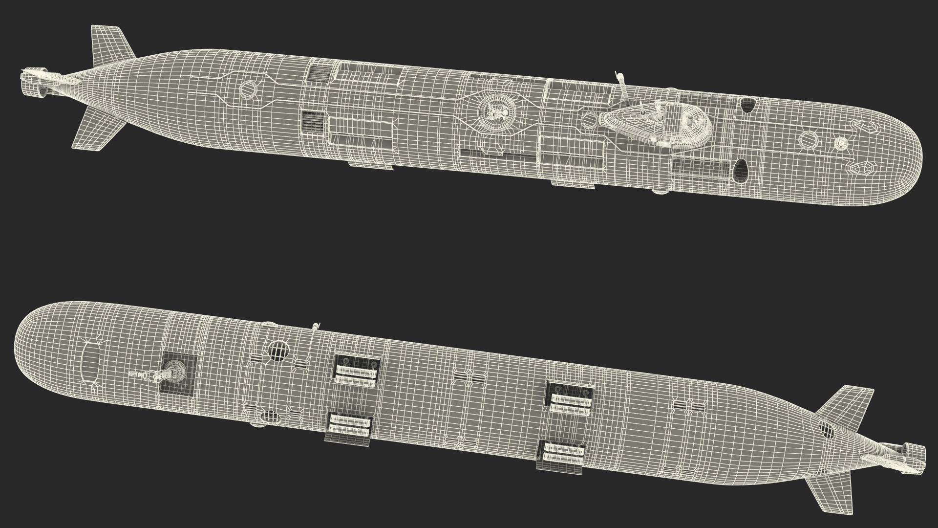 3D model Russian Deep-Sea Nuclear Submarine Losharik Rigged