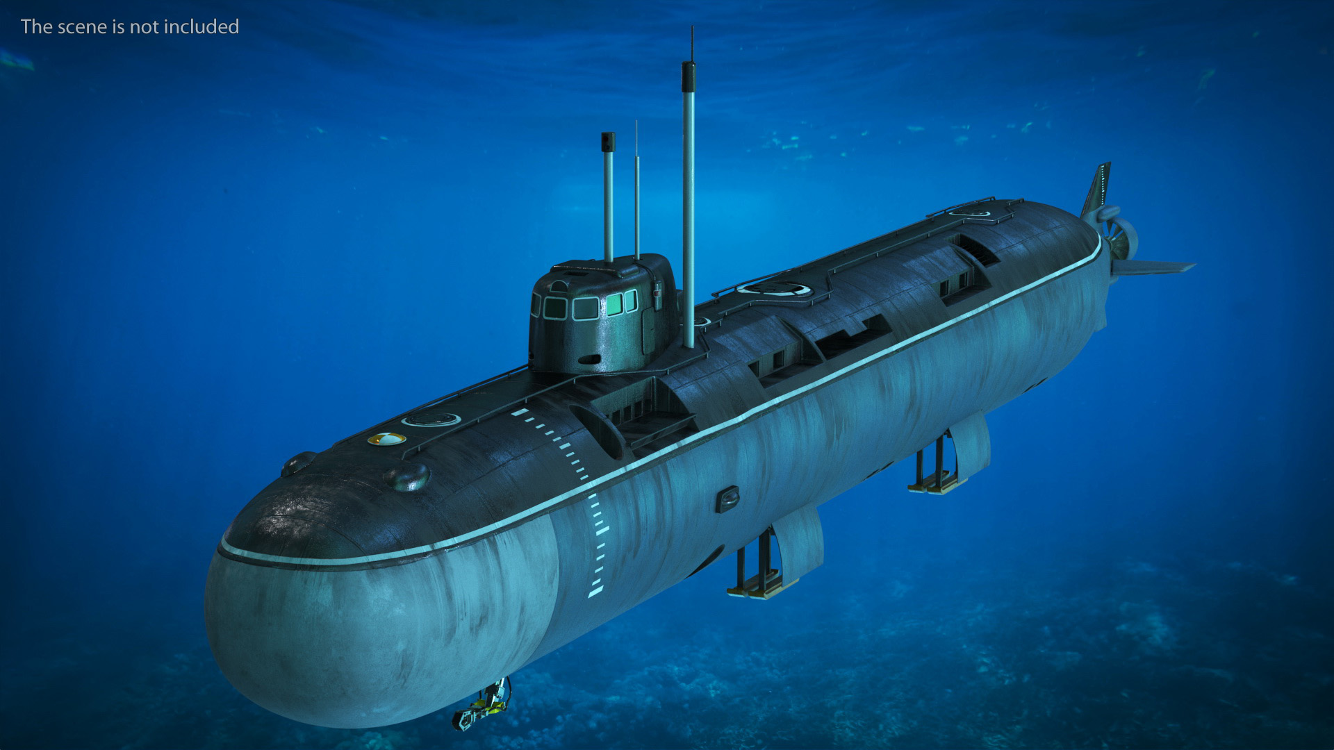 3D model Russian Deep-Sea Nuclear Submarine Losharik Rigged
