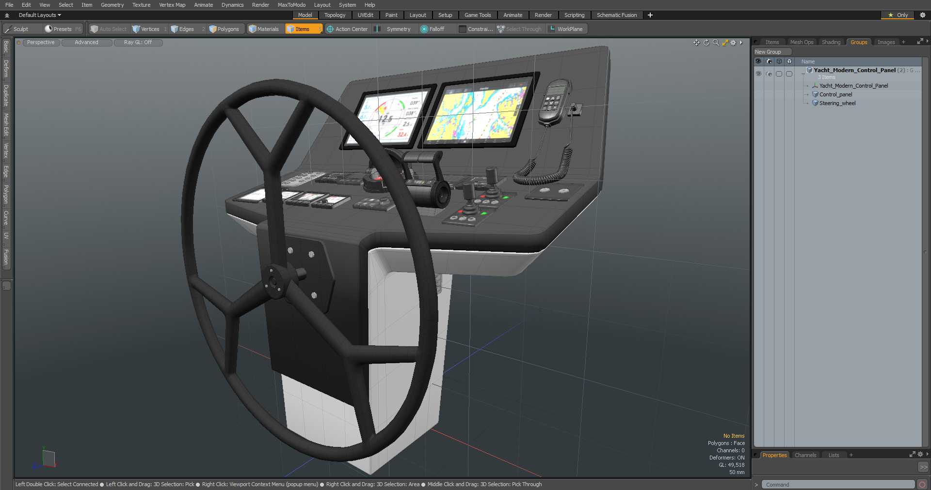3D Yacht Modern Control Panel