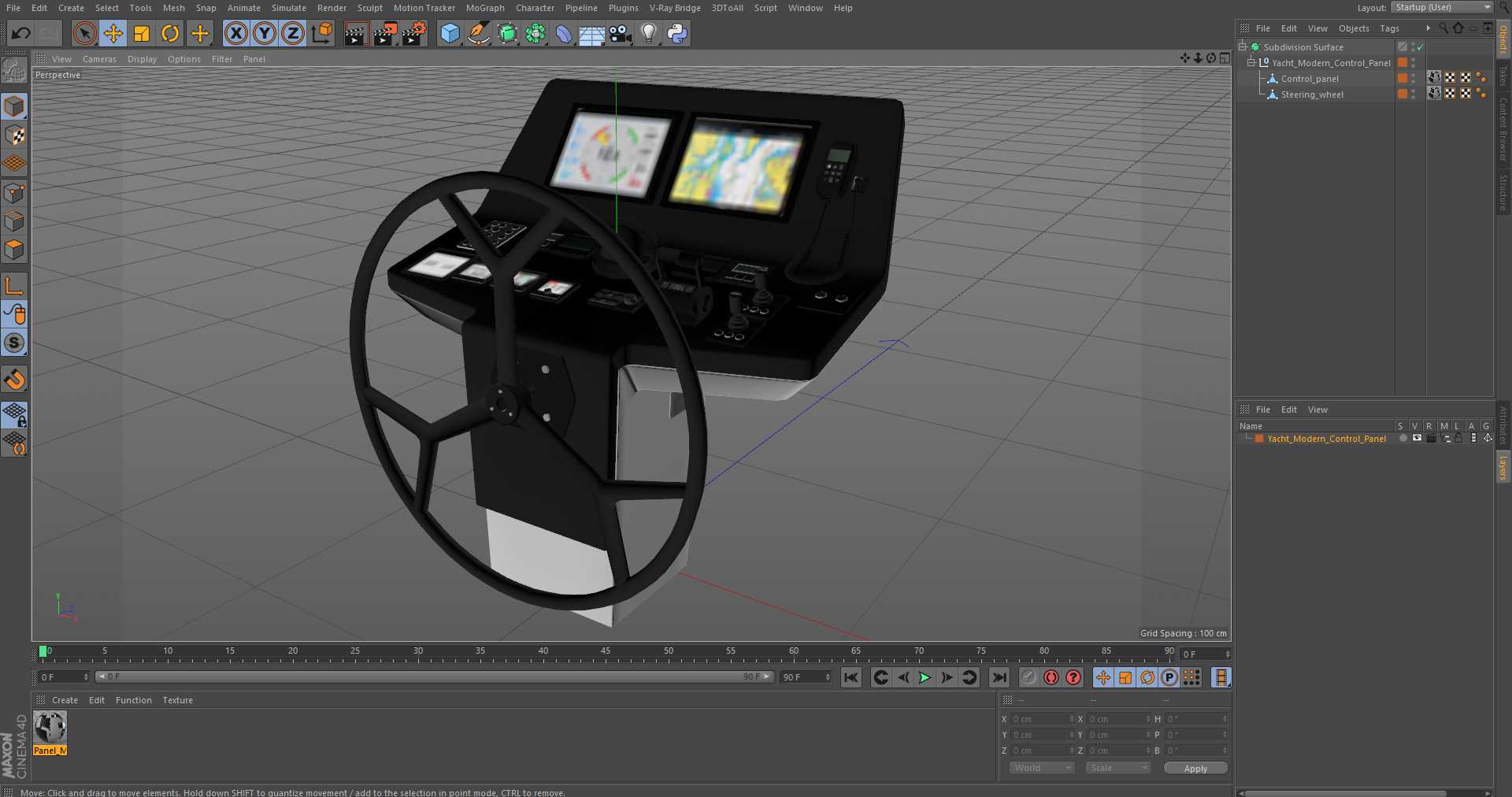 3D Yacht Modern Control Panel
