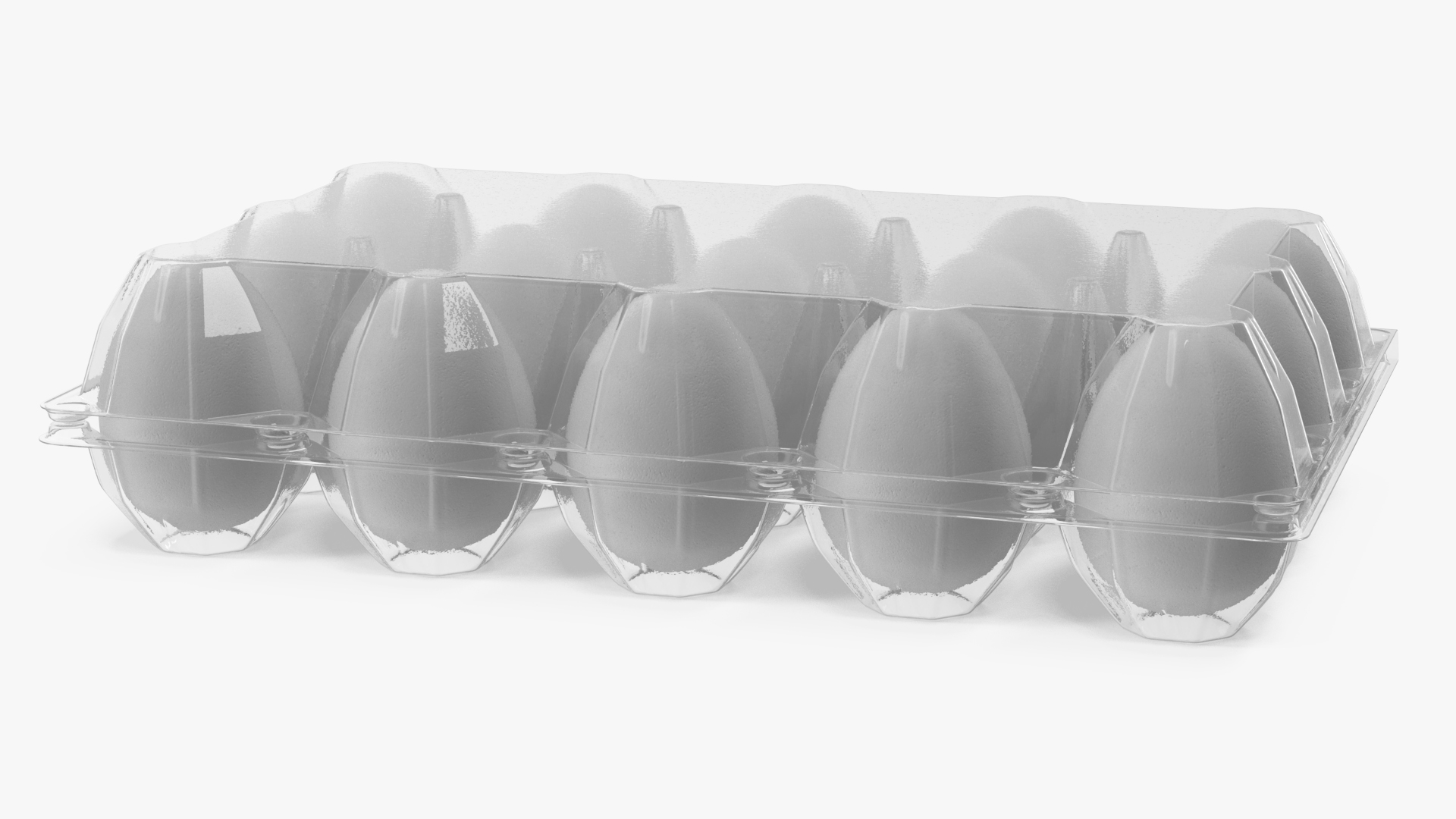 3D model Egg Plastic Packaging with 15 White Eggs