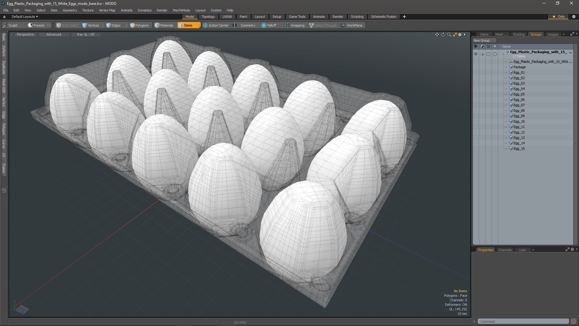 3D model Egg Plastic Packaging with 15 White Eggs