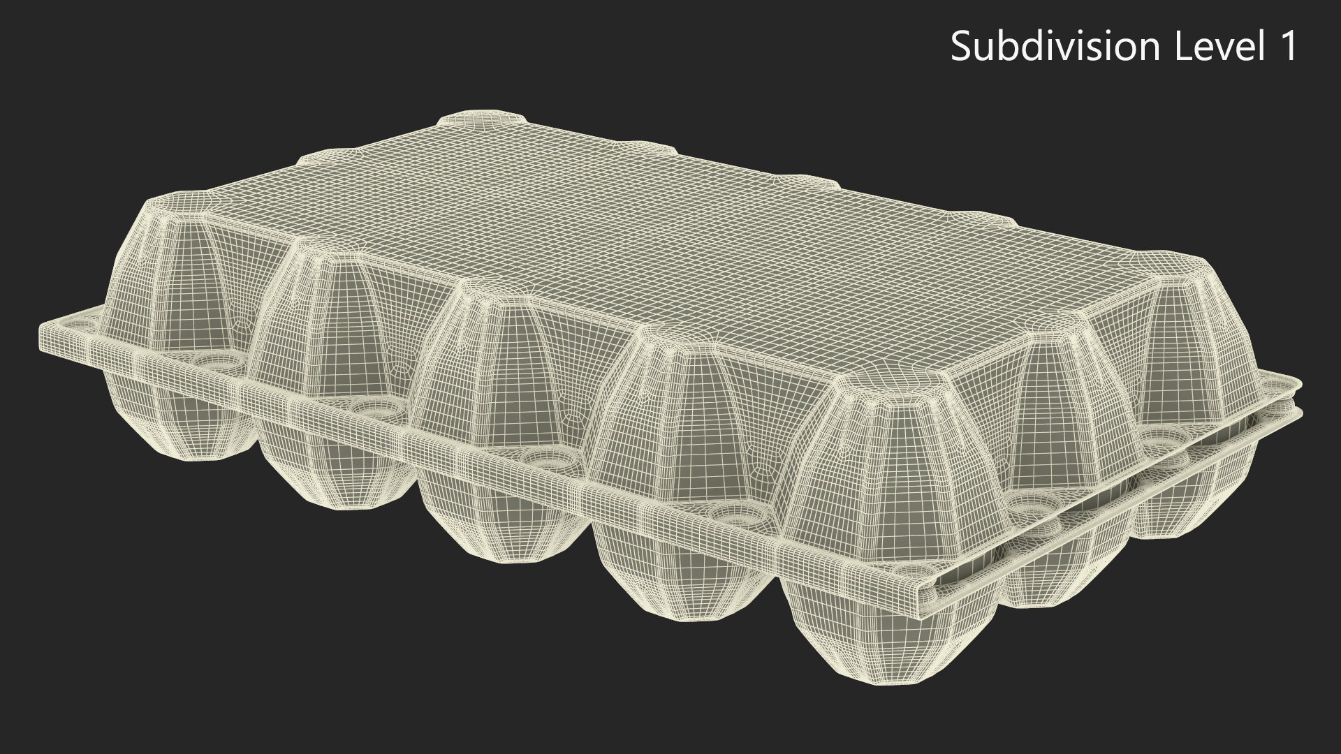 3D model Egg Plastic Packaging with 15 White Eggs