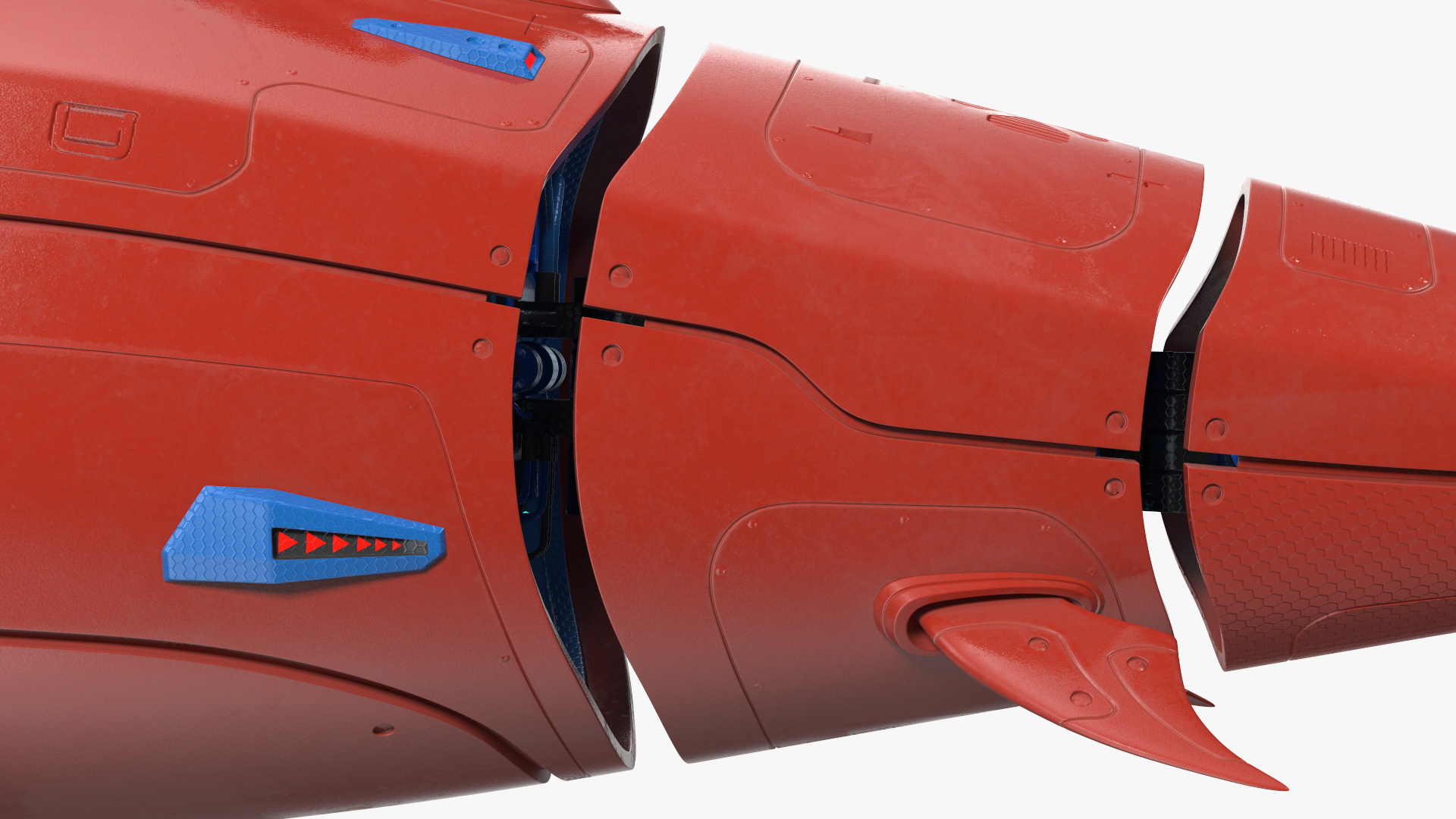 Sci Fi Shark Robot Red 3D