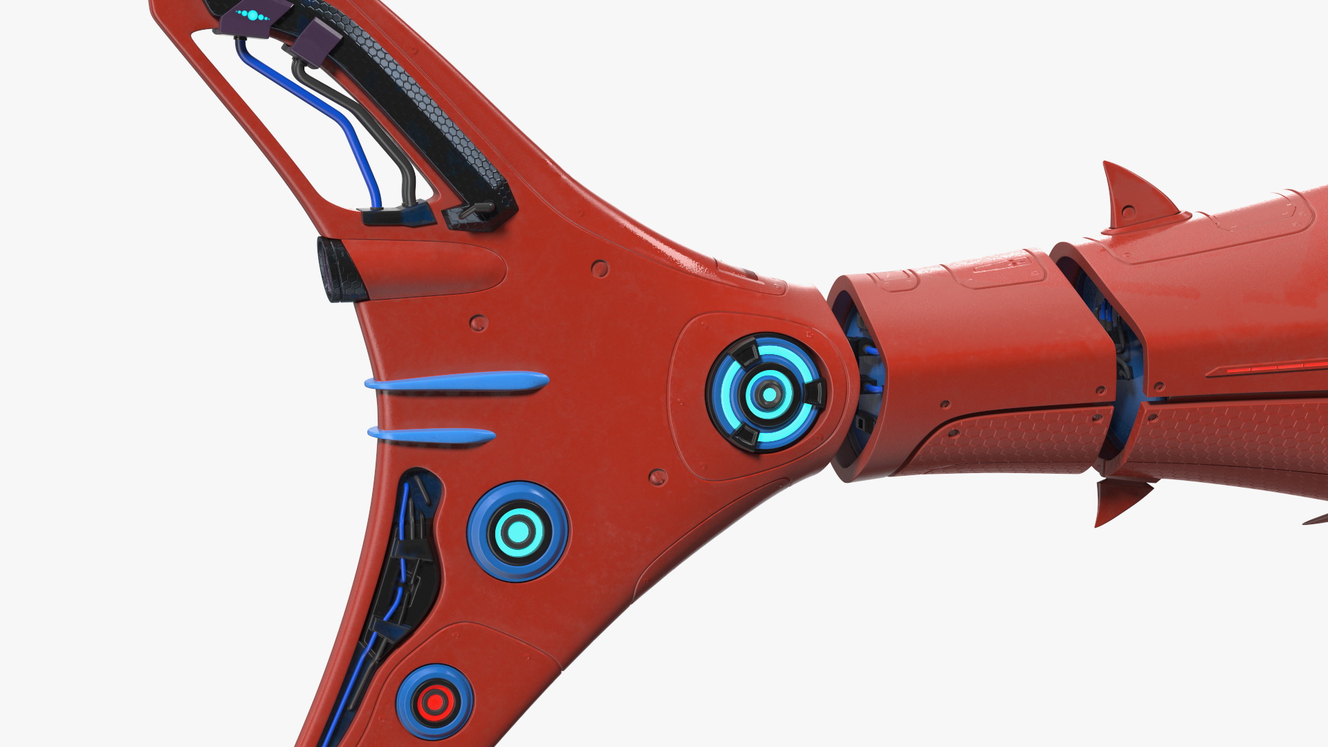 Sci Fi Shark Robot Red 3D