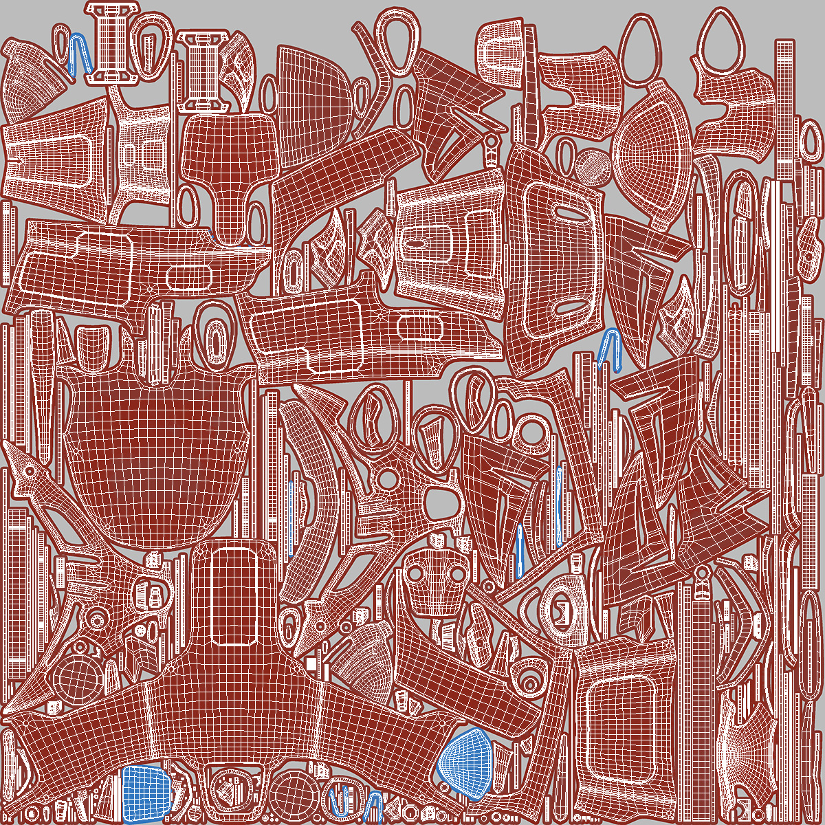 Sci Fi Shark Robot Red 3D