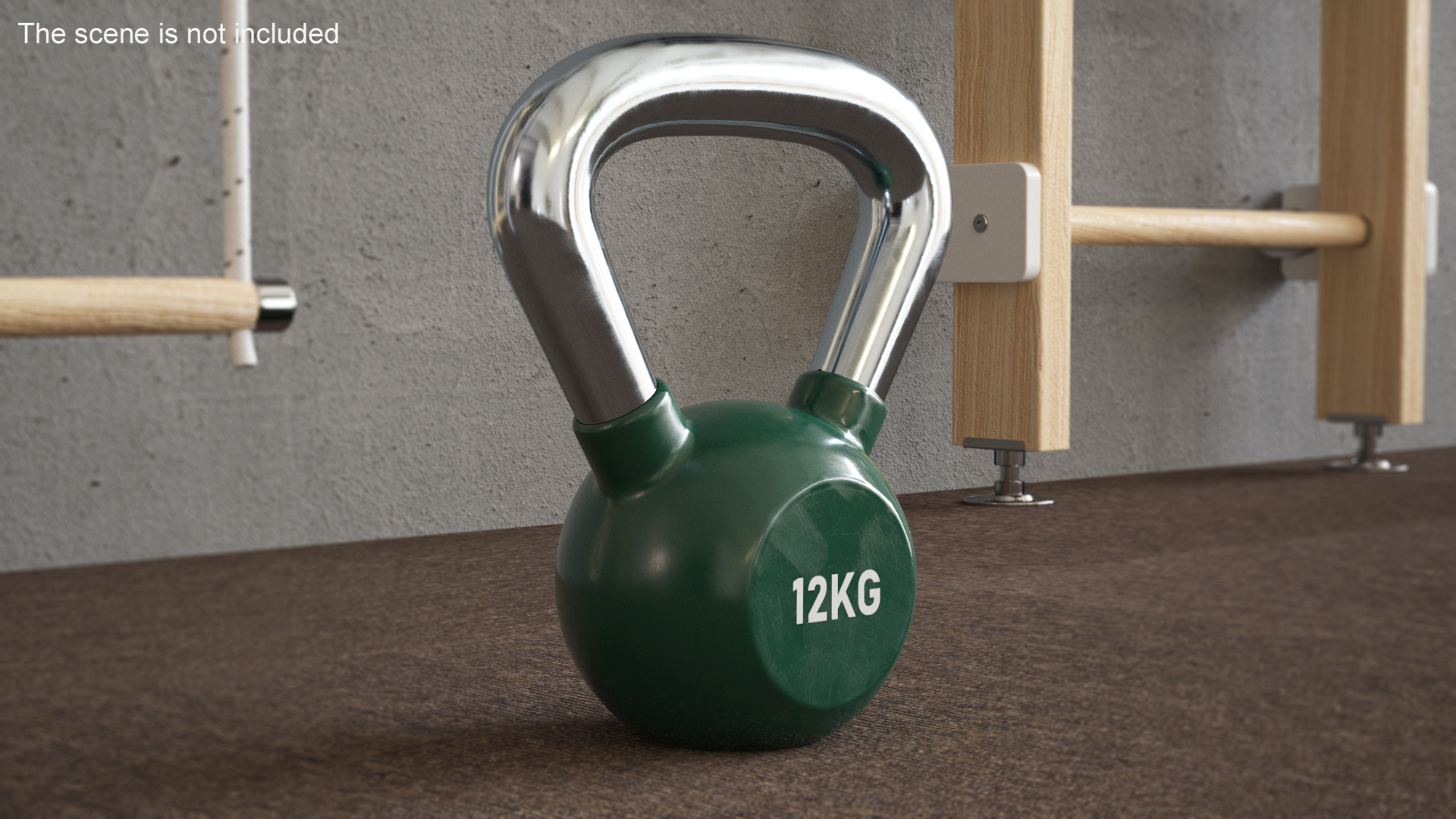 3D Vinyl Coated Cast Iron Kettlebell 12kg model