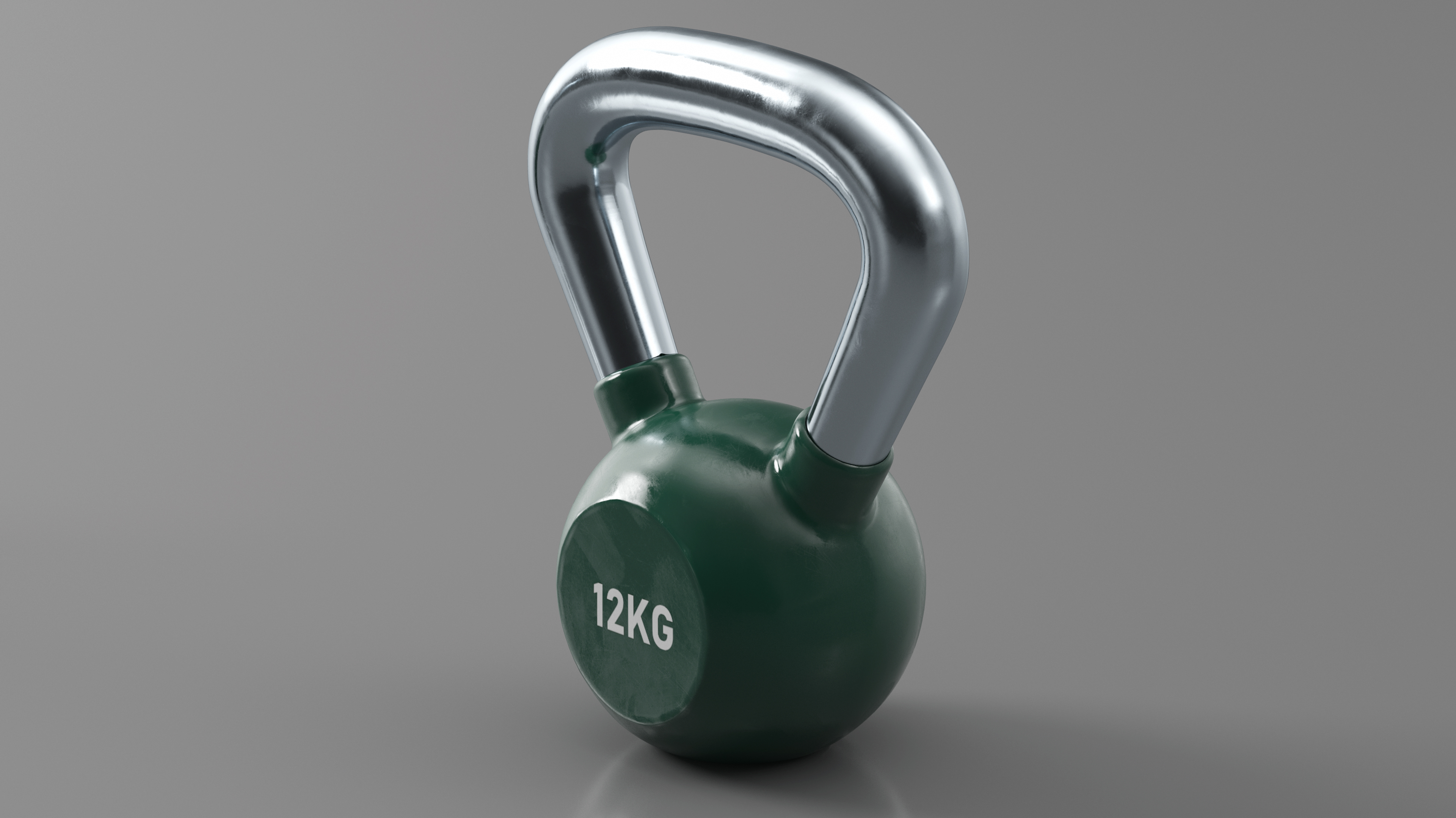 3D Vinyl Coated Cast Iron Kettlebell 12kg model