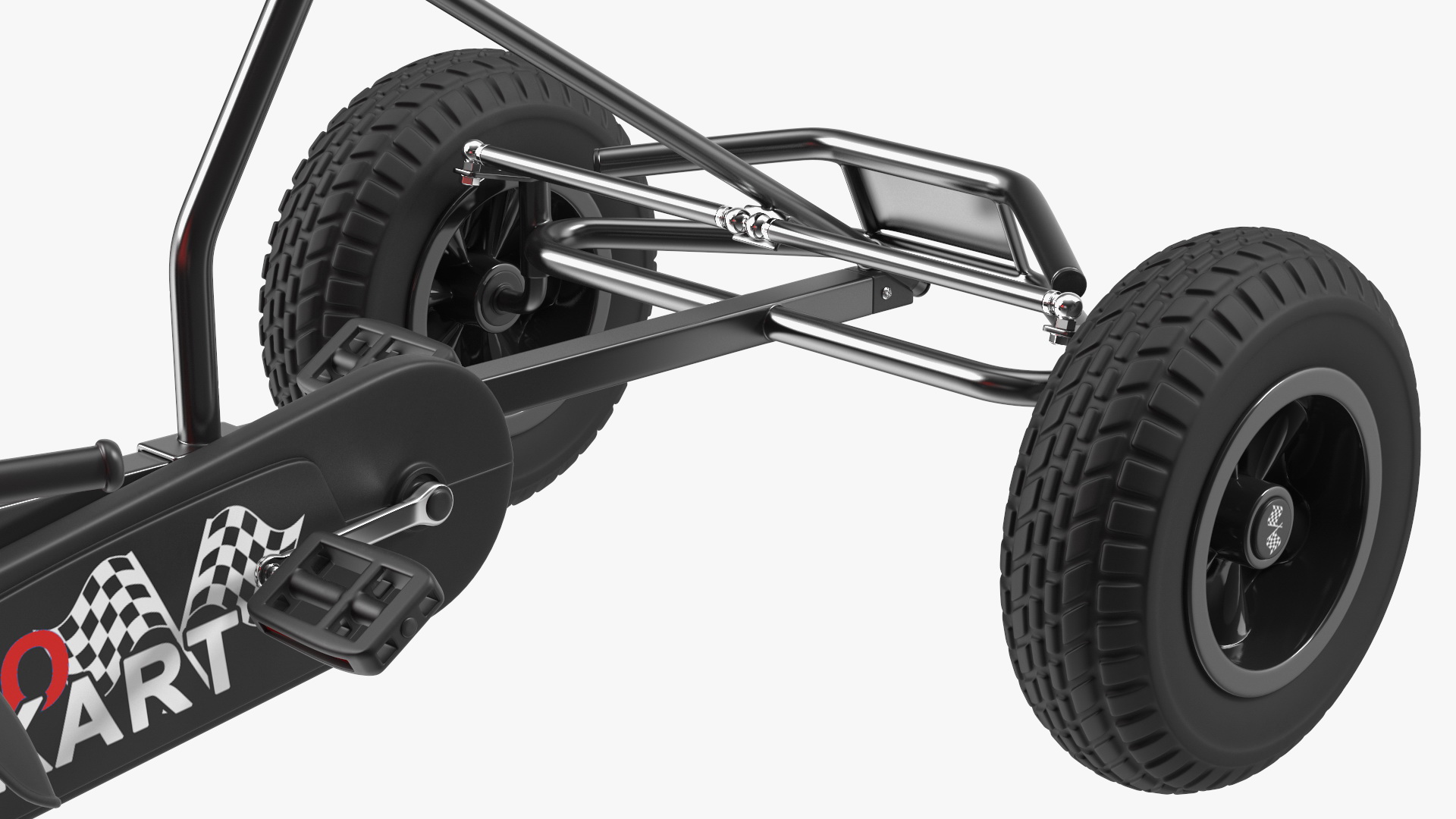 Pedal Car with Adjustable Seat Red 3D model