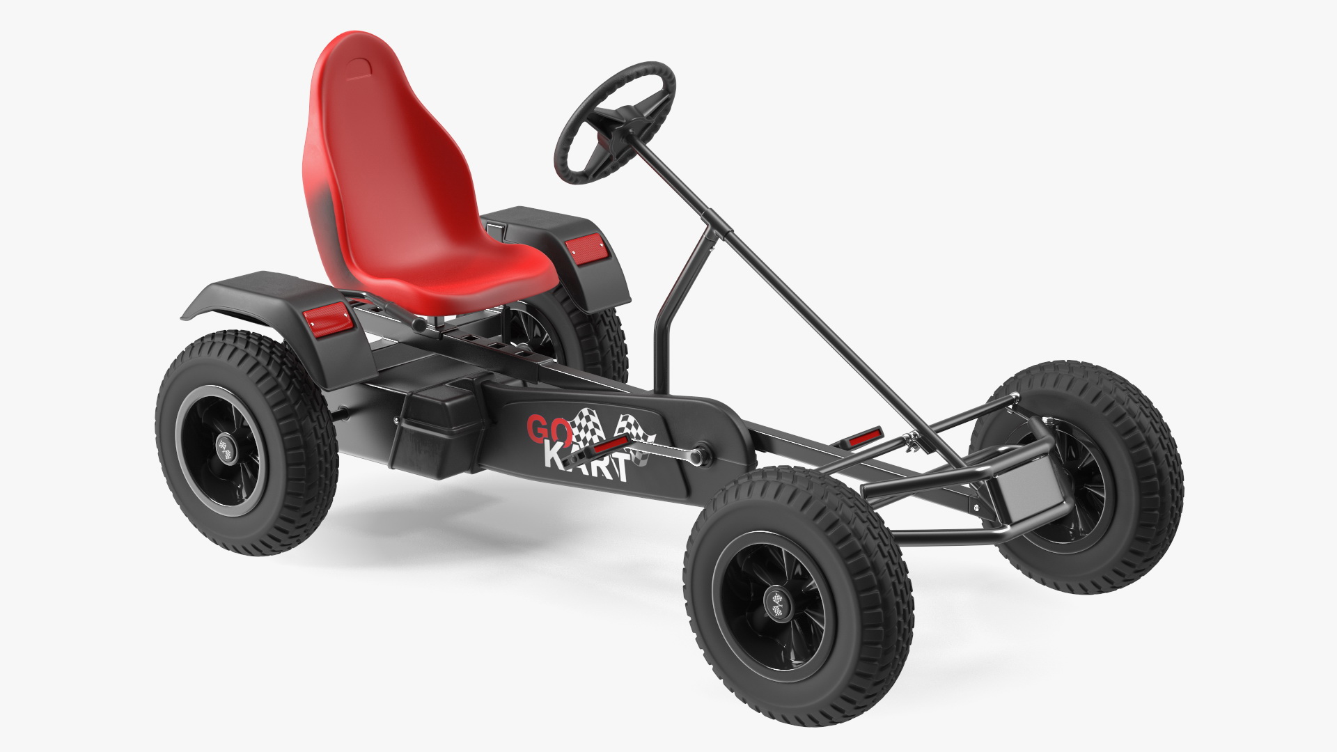 Pedal Car with Adjustable Seat Red 3D model