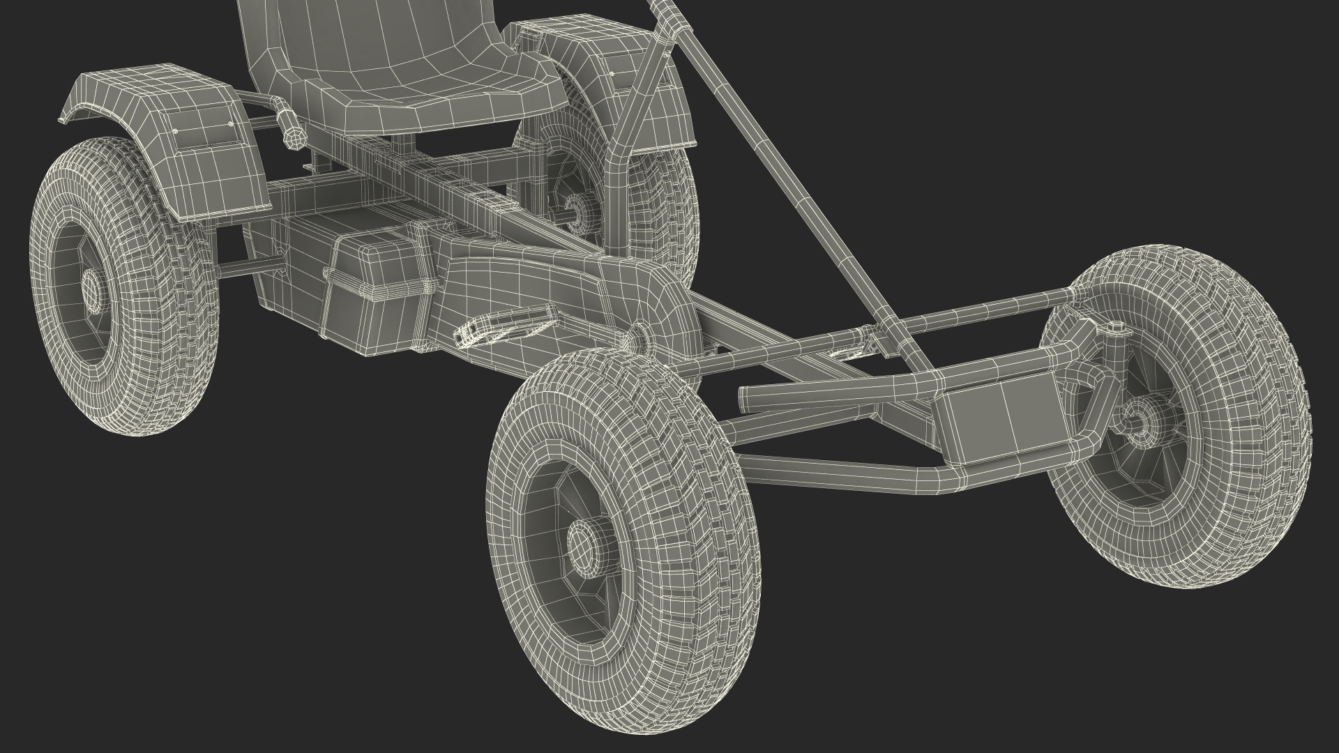 Pedal Car with Adjustable Seat Red 3D model