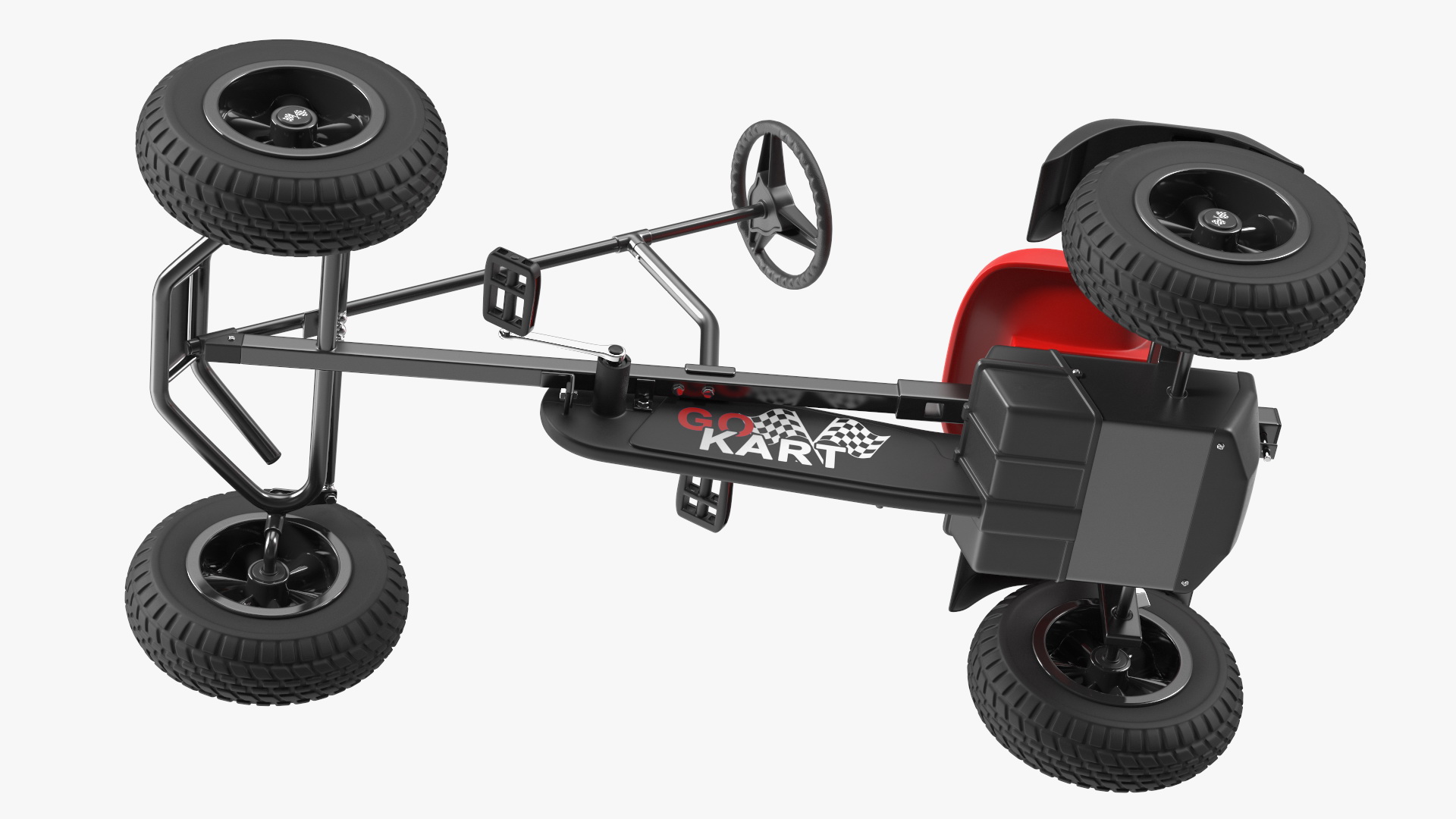 Pedal Car with Adjustable Seat Red 3D model