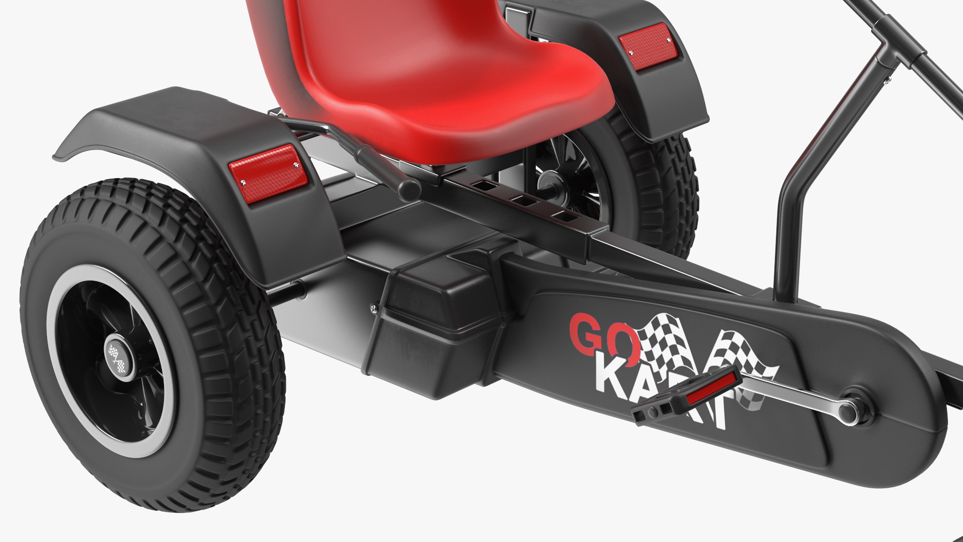 Pedal Car with Adjustable Seat Red 3D model
