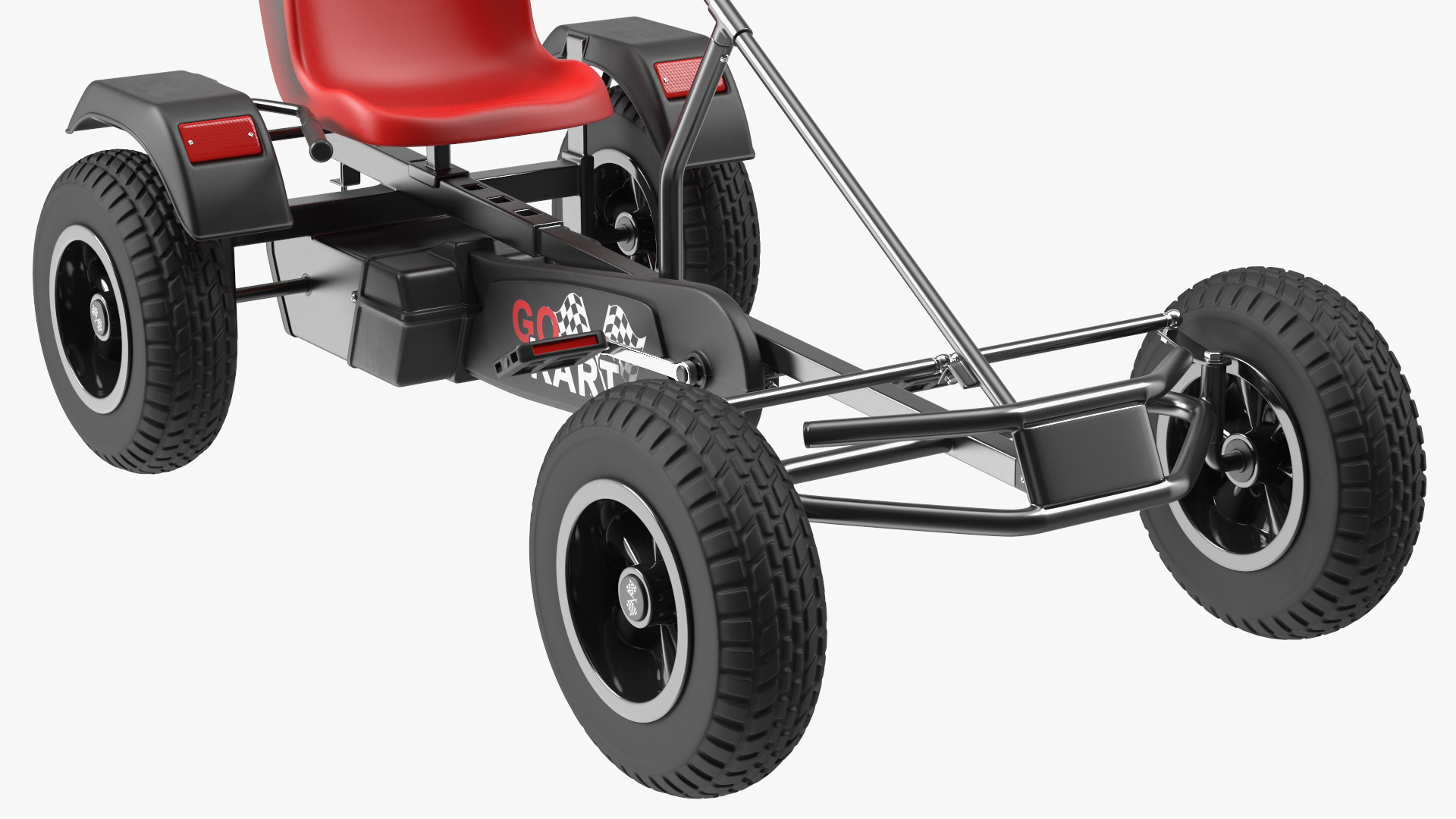 Pedal Car with Adjustable Seat Red 3D model