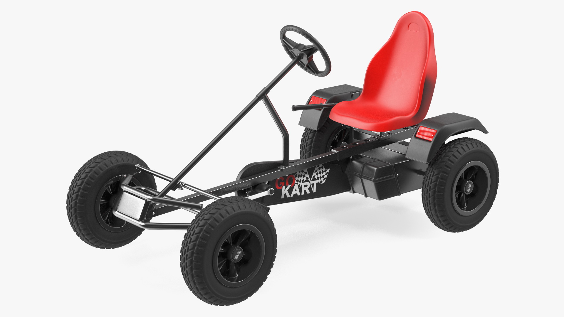 Pedal Car with Adjustable Seat Red 3D model