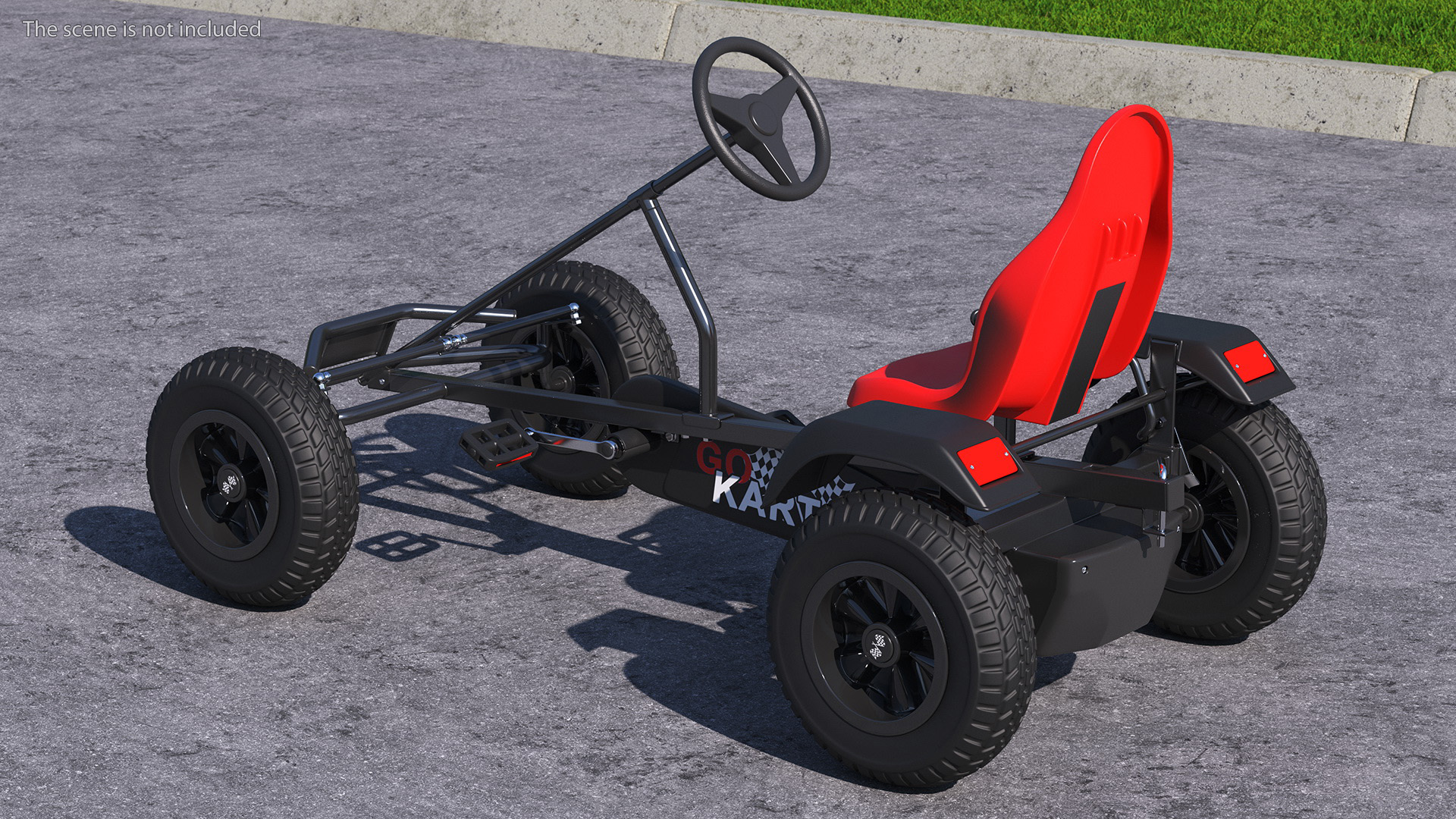 Pedal Car with Adjustable Seat Red 3D model