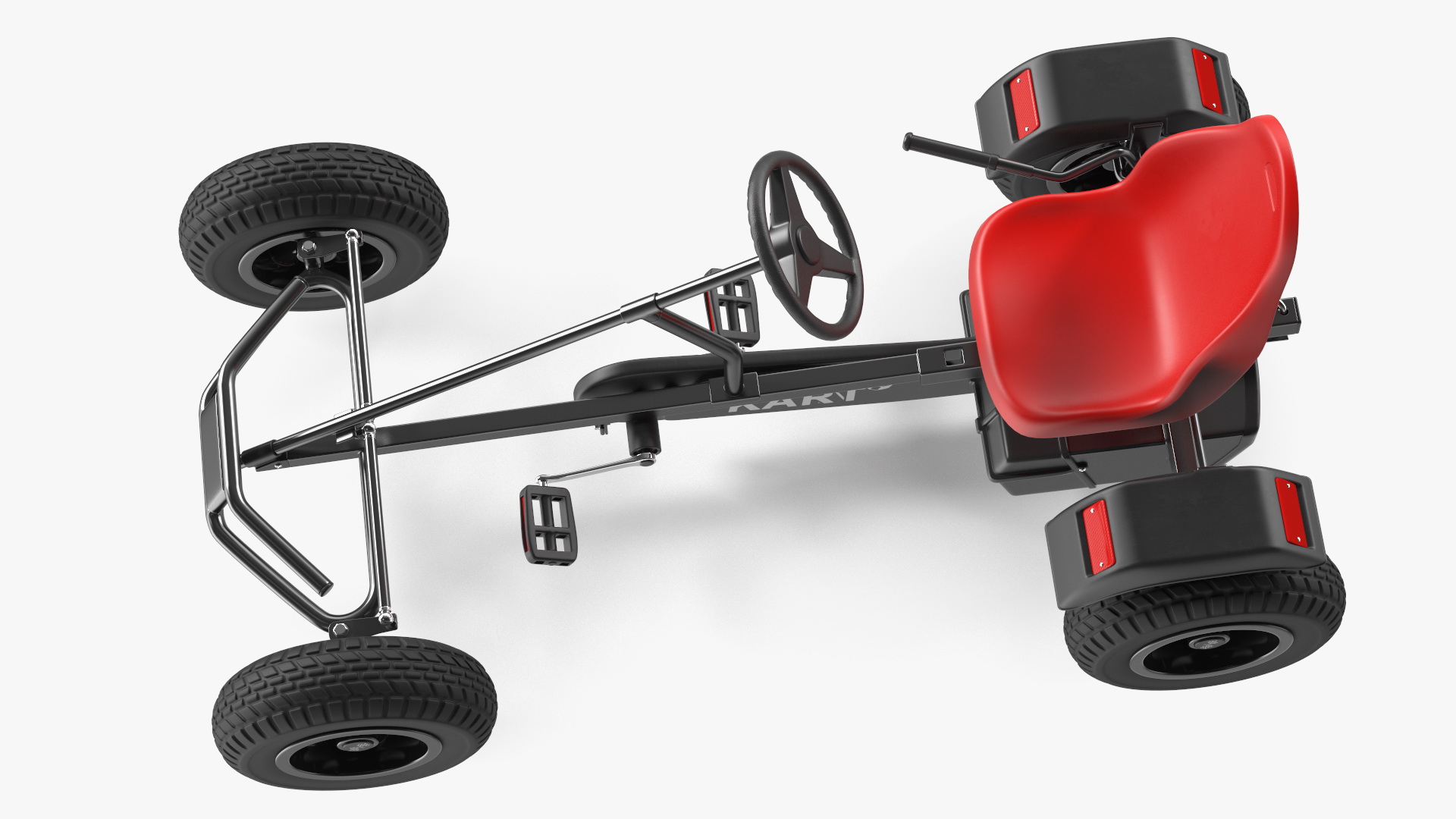 Pedal Car with Adjustable Seat Red 3D model