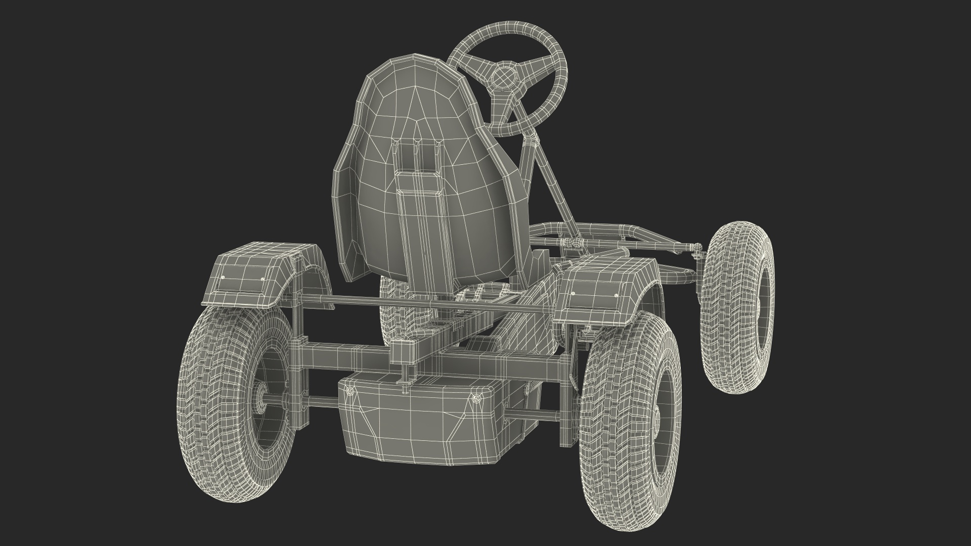 Pedal Car with Adjustable Seat Red 3D model