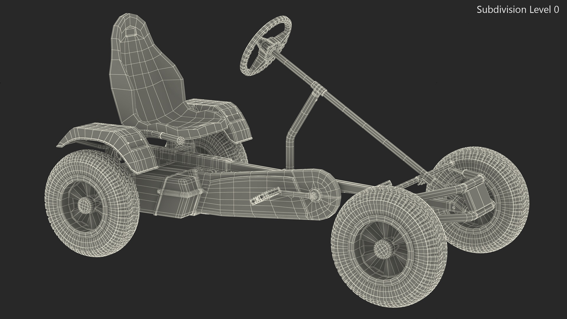 Pedal Car with Adjustable Seat Red 3D model