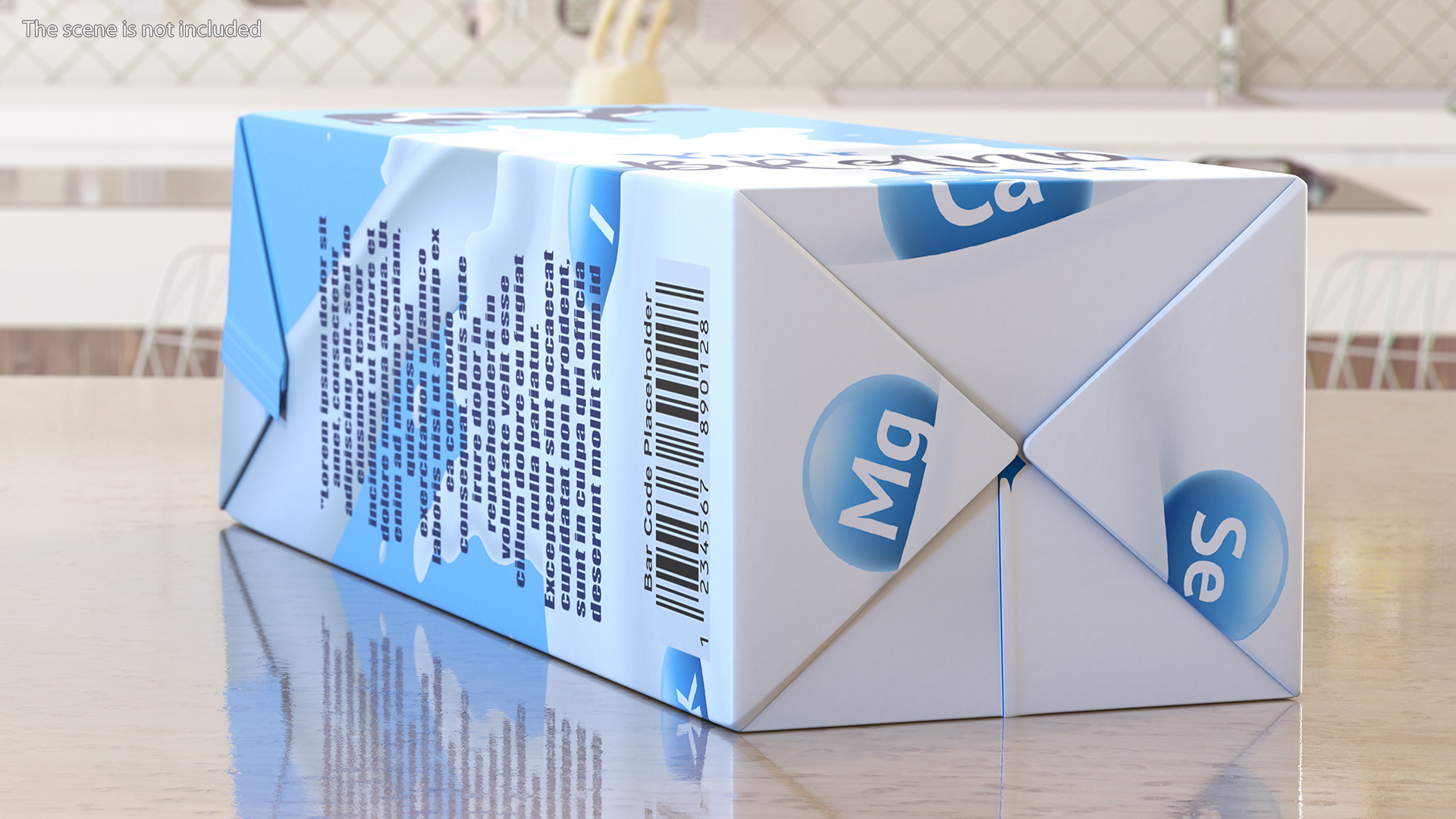 Mockup Aseptic Carton Package with Screw Cap Blue 3D model