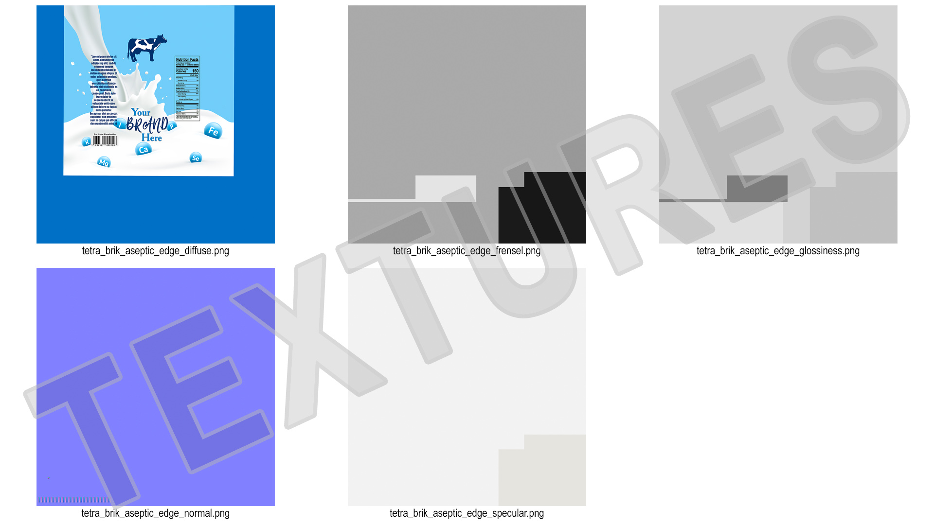 Mockup Aseptic Carton Package with Screw Cap Blue 3D model