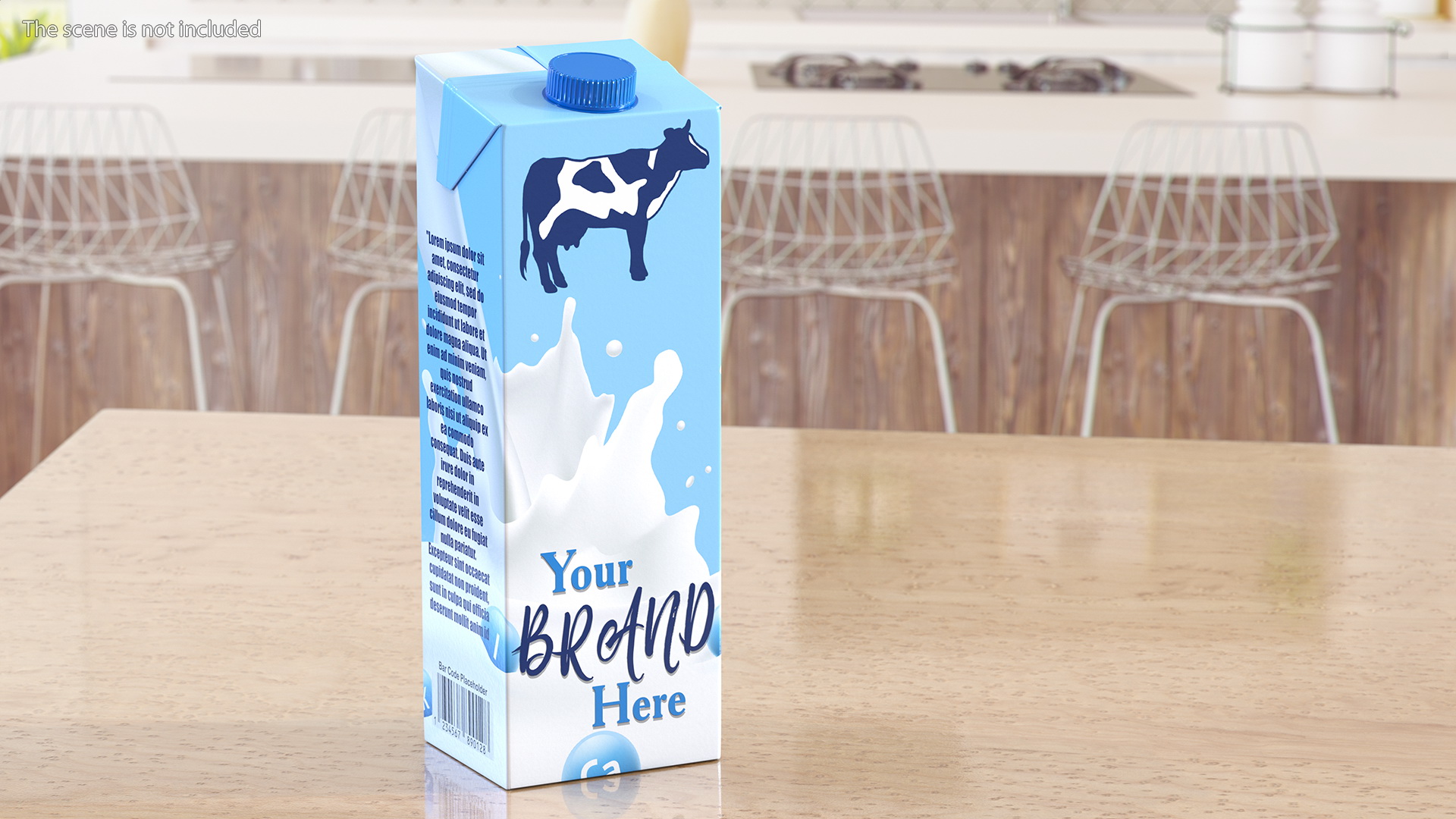 Mockup Aseptic Carton Package with Screw Cap Blue 3D model