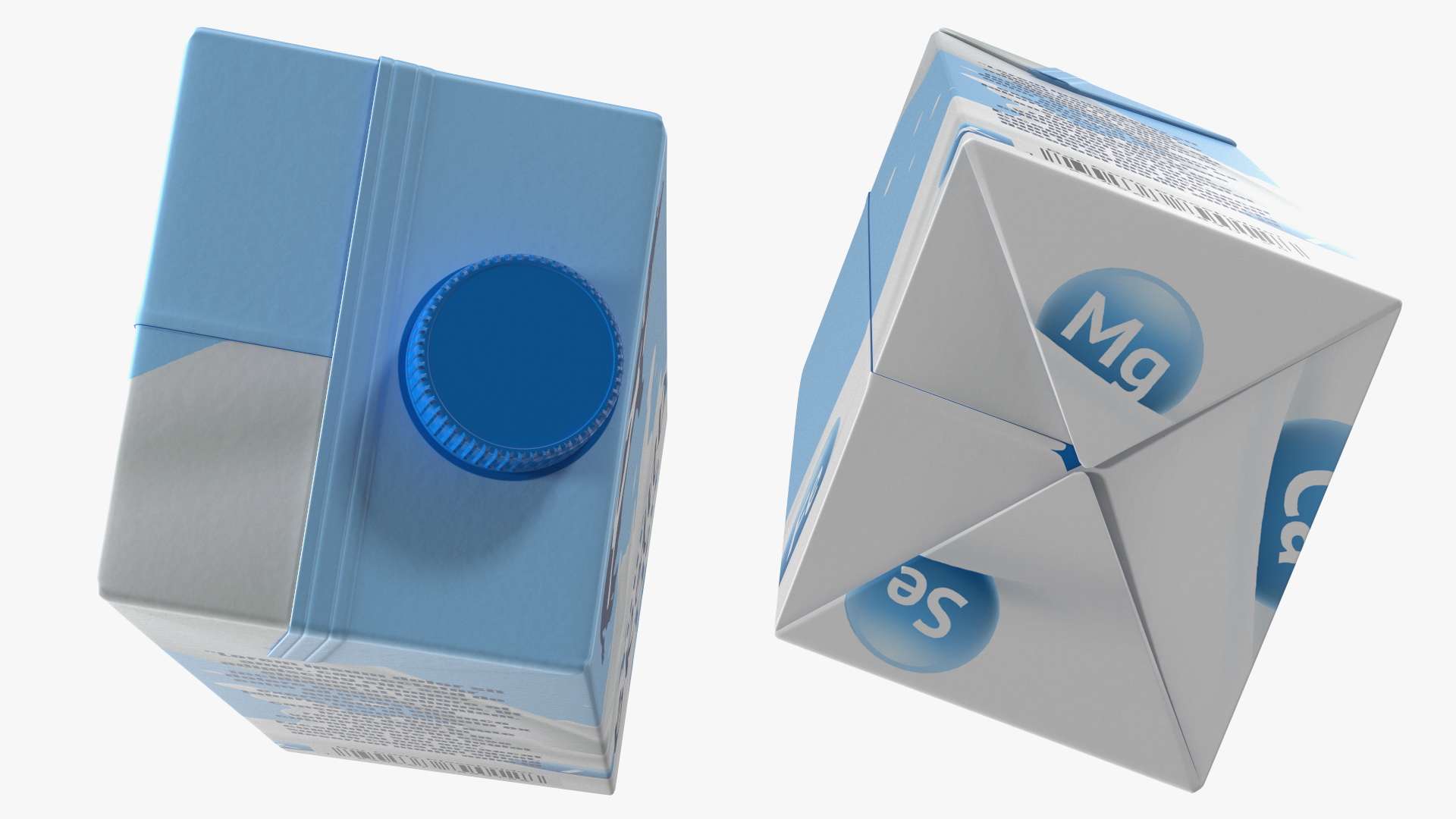 Mockup Aseptic Carton Package with Screw Cap Blue 3D model