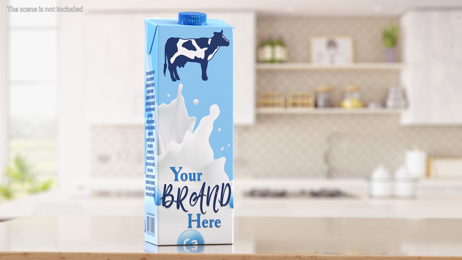 Mockup Aseptic Carton Package with Screw Cap Blue 3D model