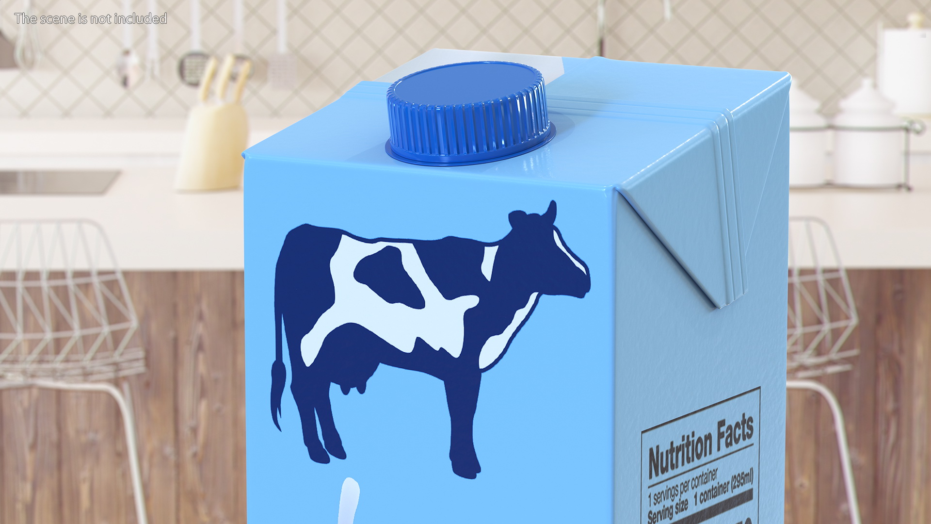 Mockup Aseptic Carton Package with Screw Cap Blue 3D model