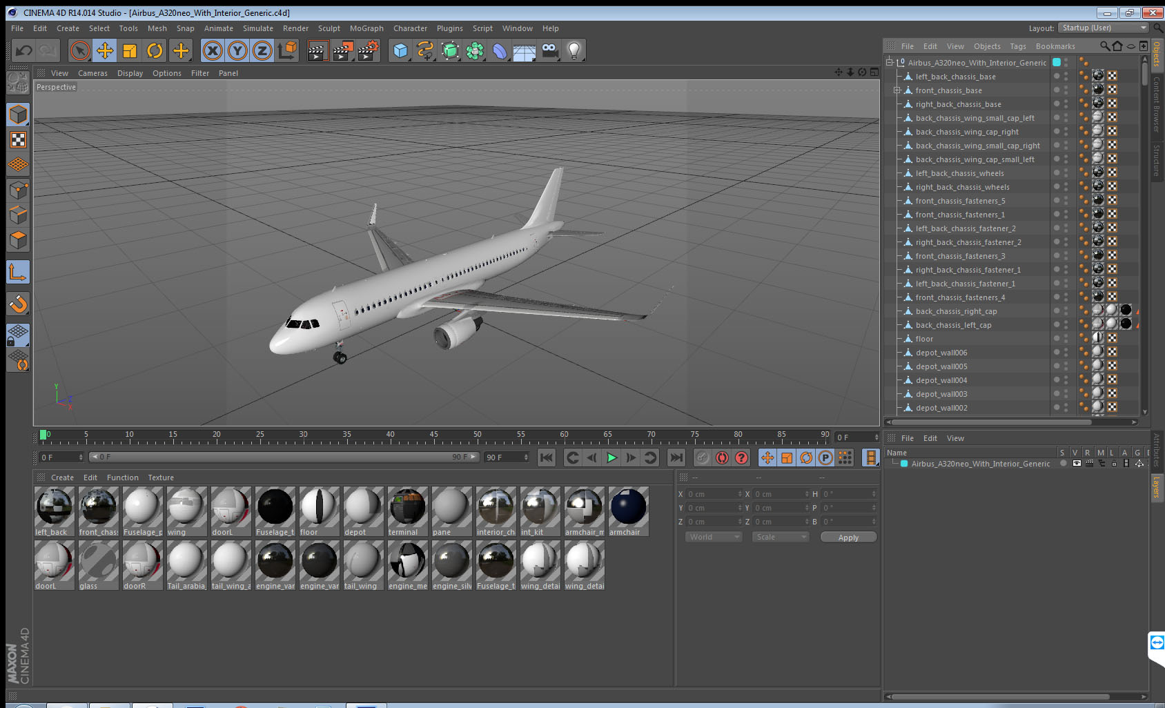 3D Airbus A320neo With Interior Generic