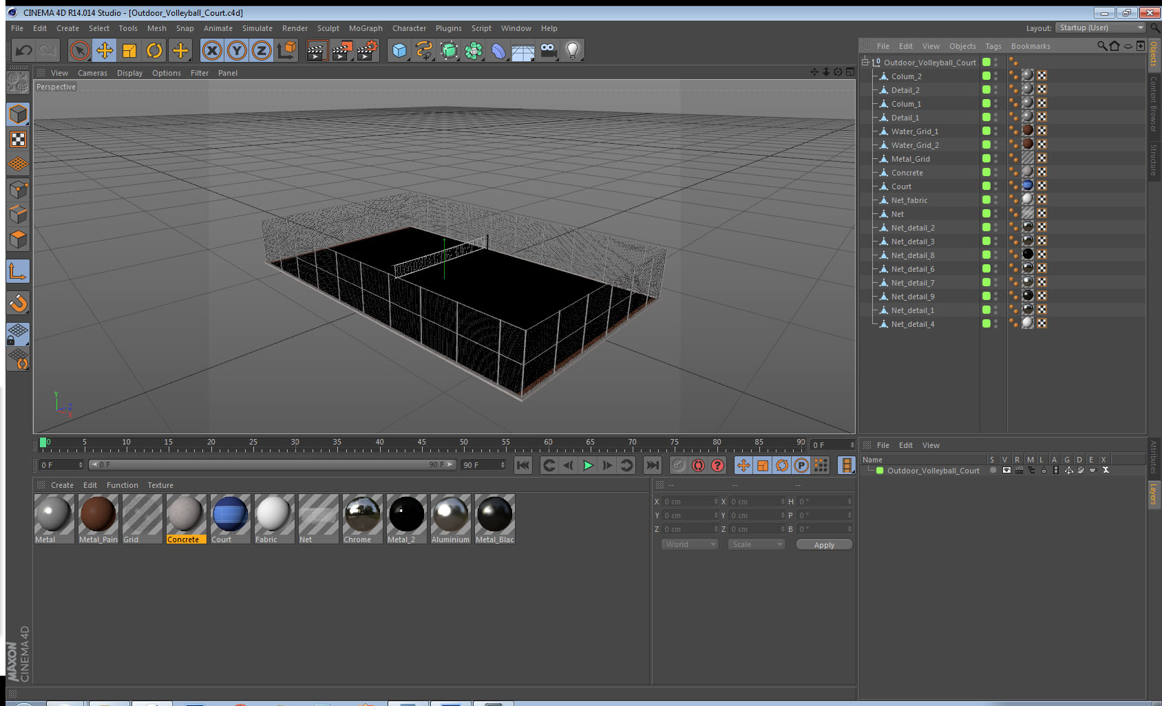 Outdoor Volleyball Court 3D model
