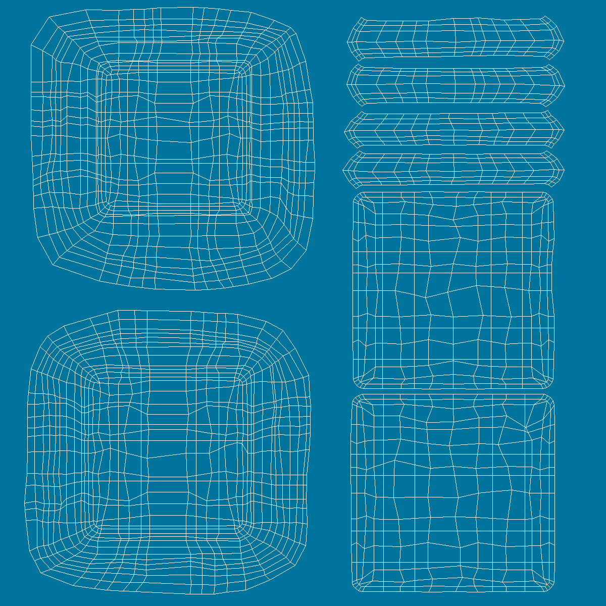 3D Ice Pattern Glass Block Blue model