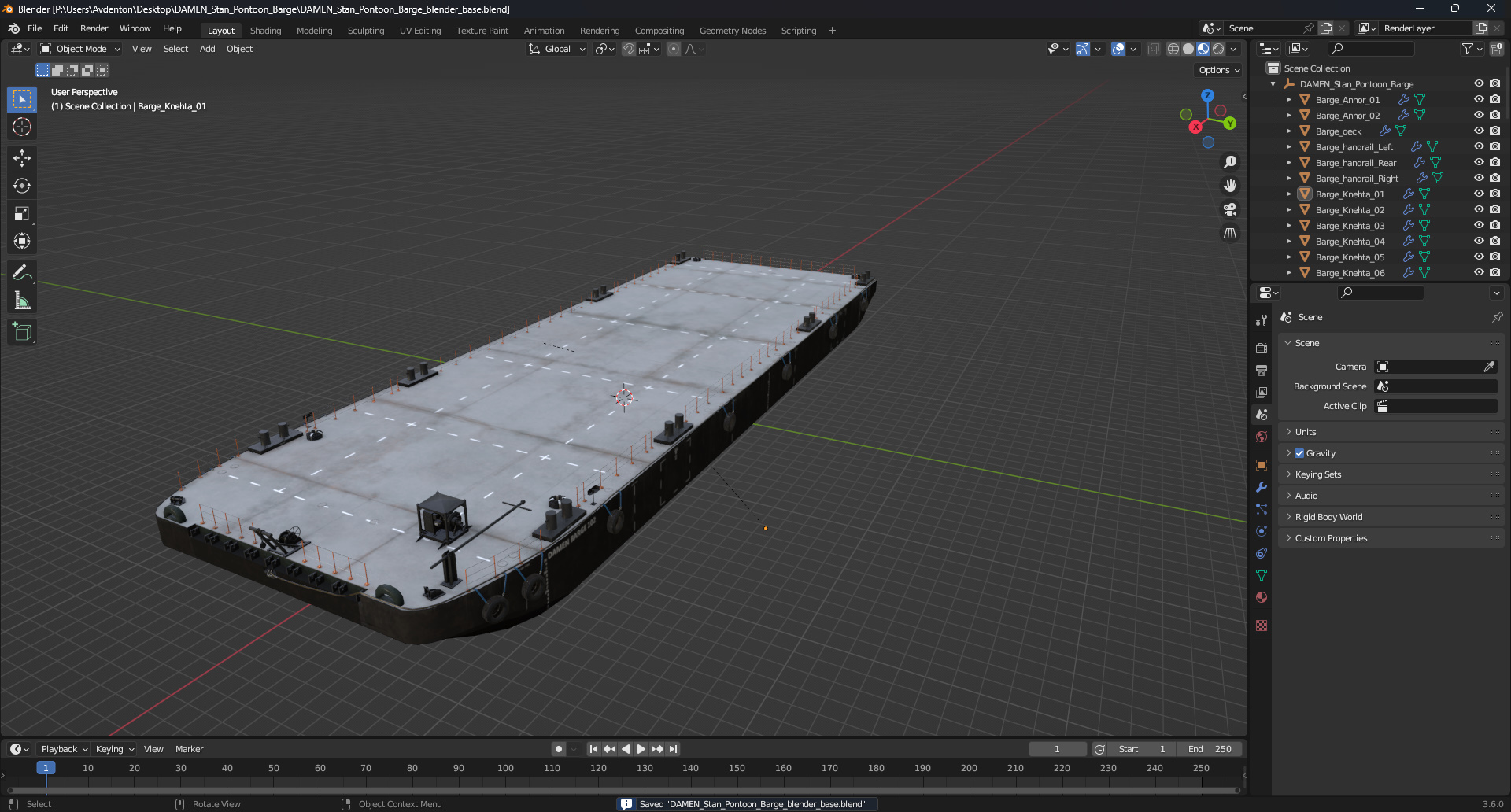 DAMEN Stan Pontoon Barge 3D model