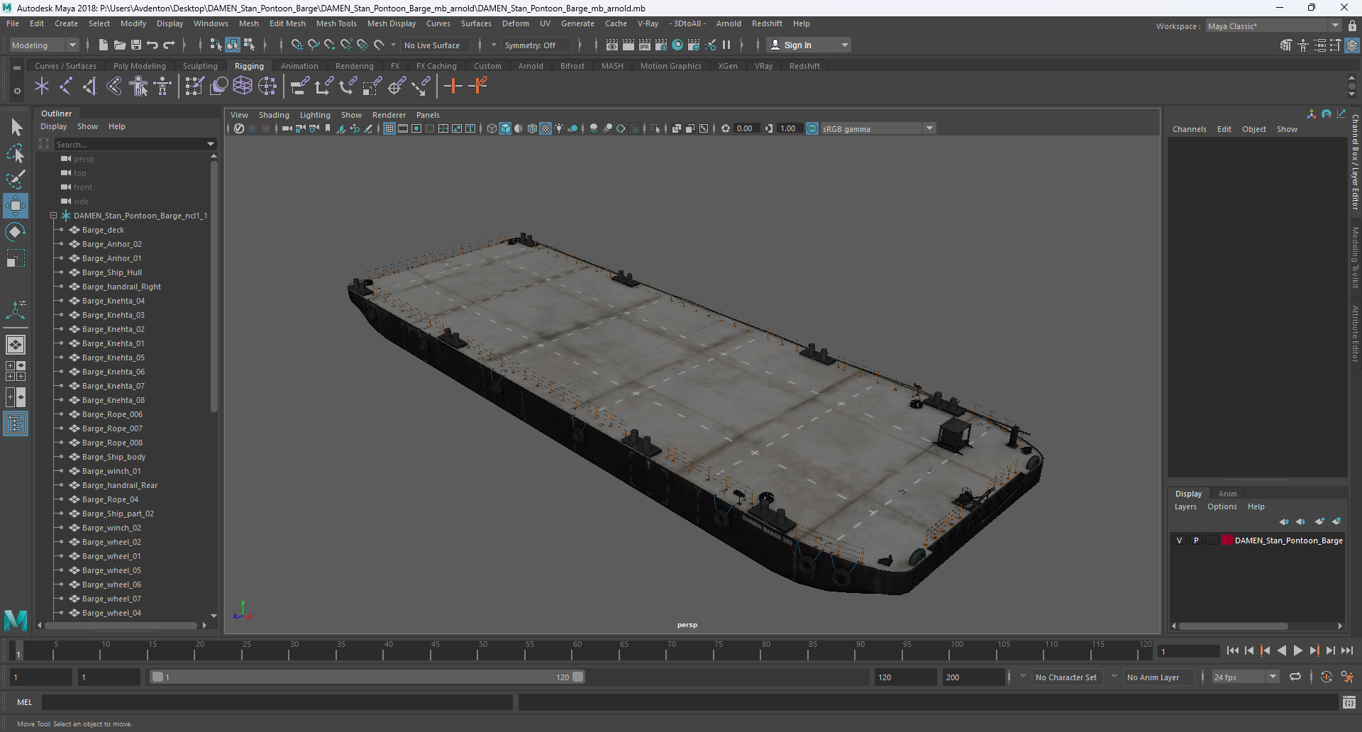 DAMEN Stan Pontoon Barge 3D model
