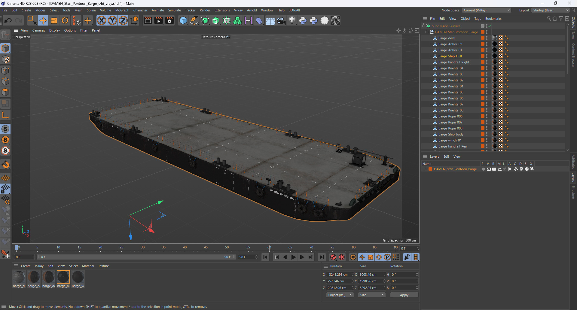 DAMEN Stan Pontoon Barge 3D model