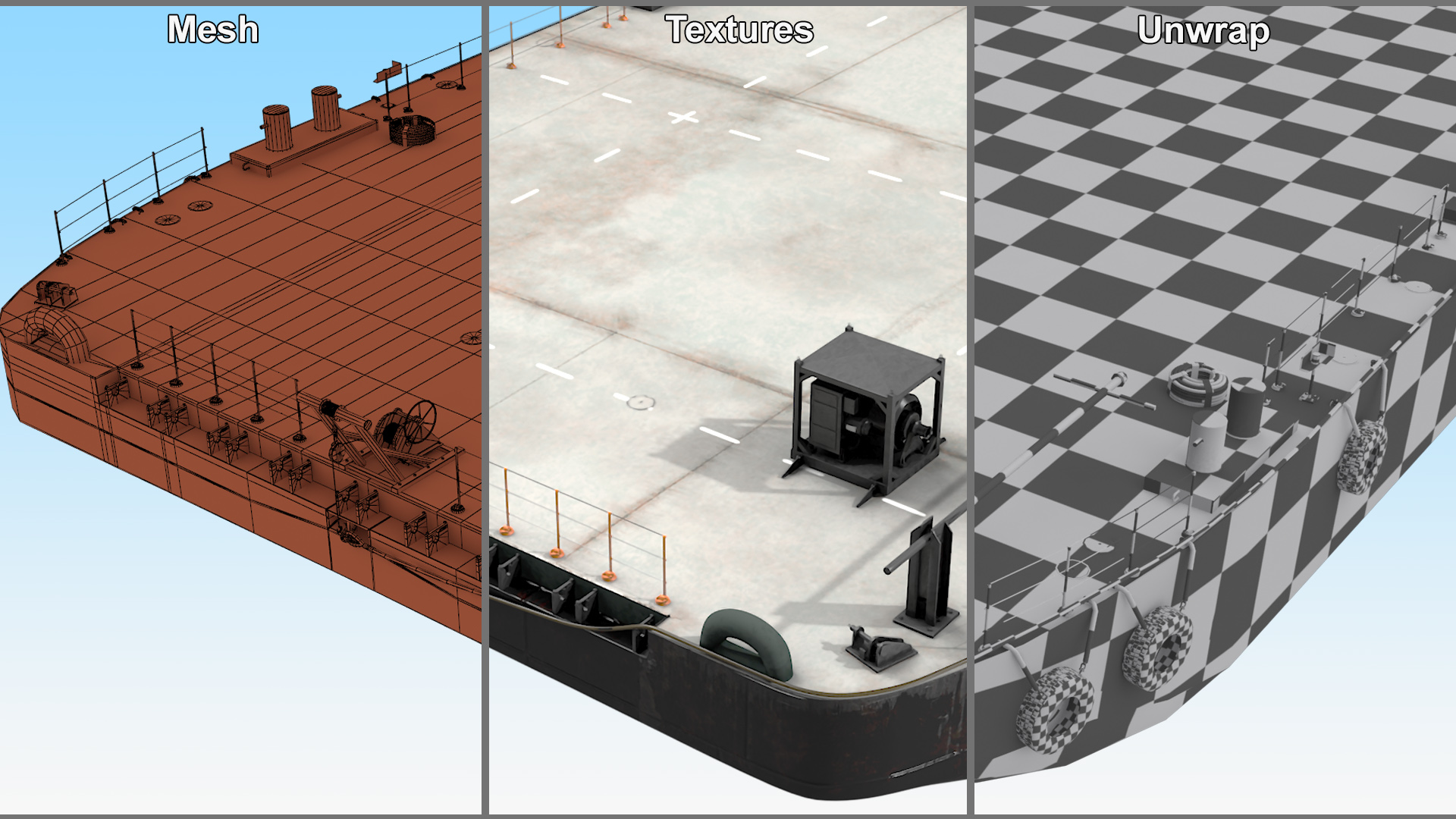 DAMEN Stan Pontoon Barge 3D model