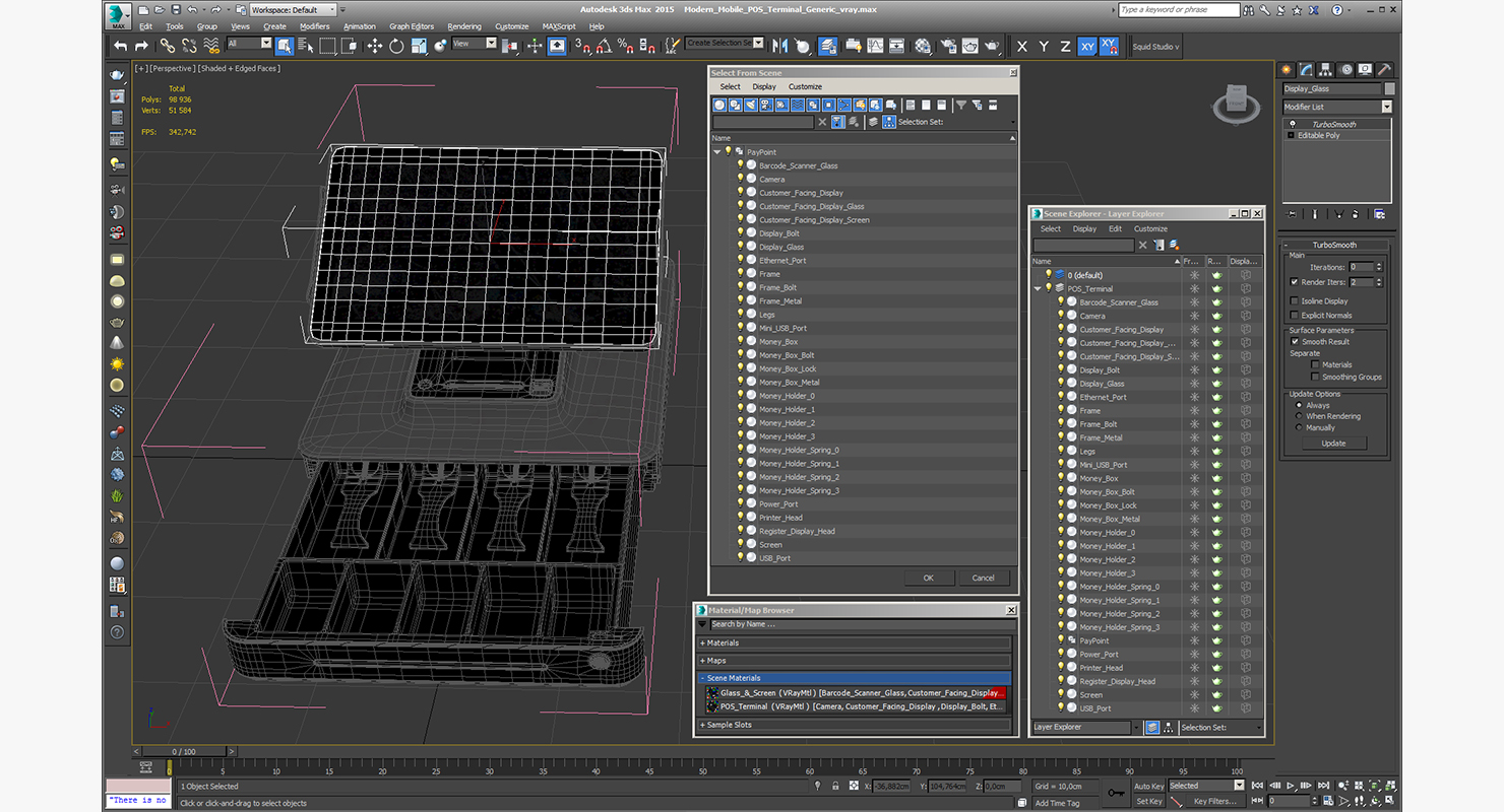 Modern Mobile POS Terminal Generic 3D model