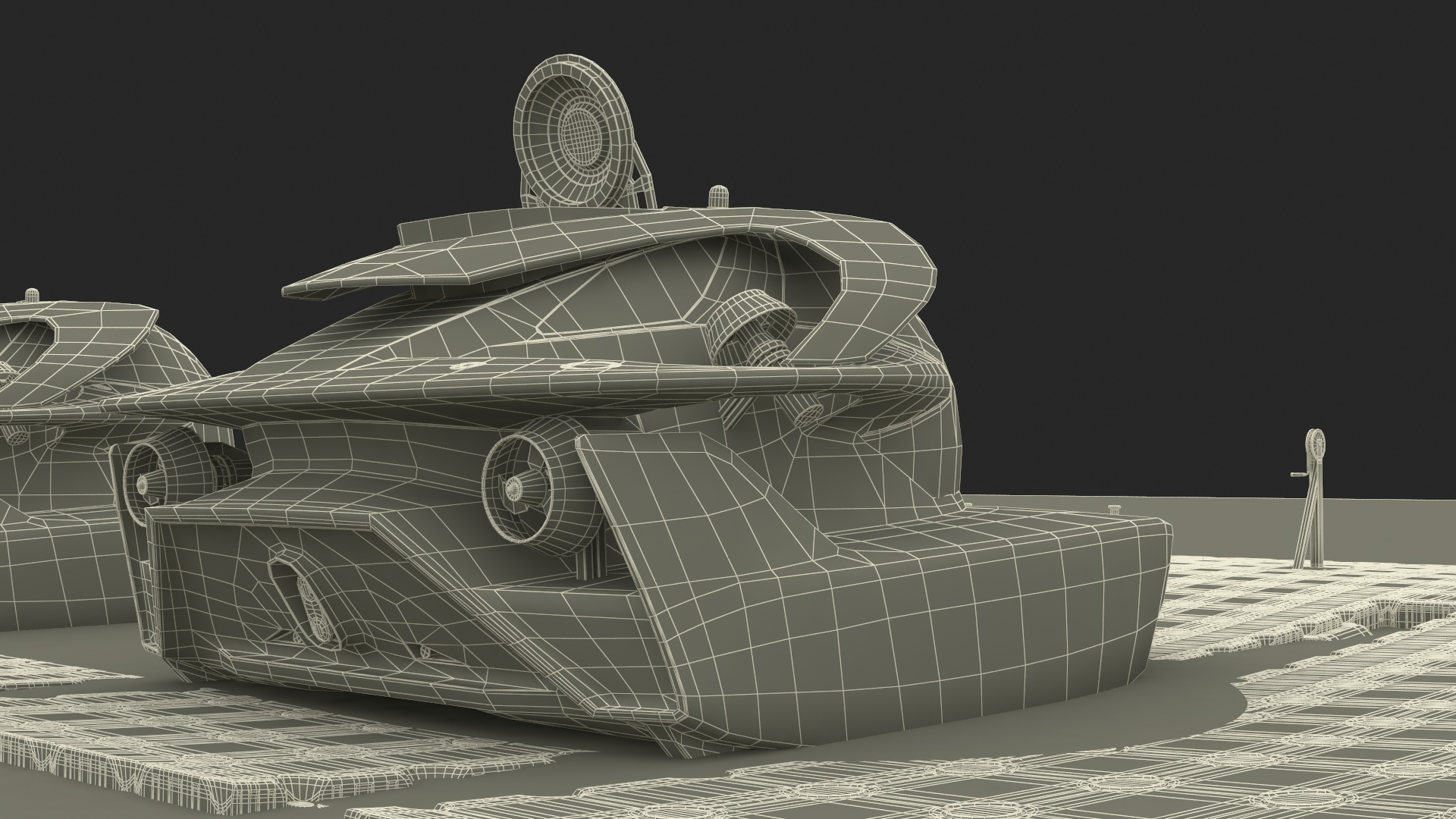 3D model Luxurious Personal Submarine Floating Pontoon Modular Rigged