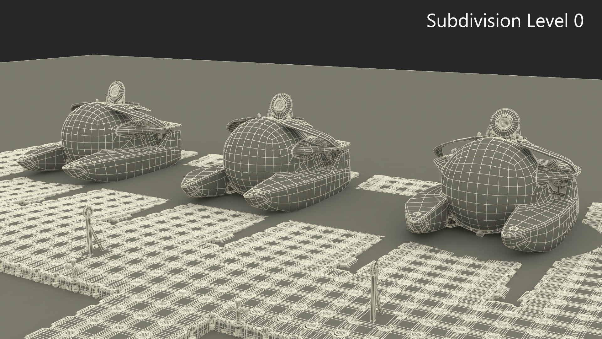3D model Luxurious Personal Submarine Floating Pontoon Modular Rigged