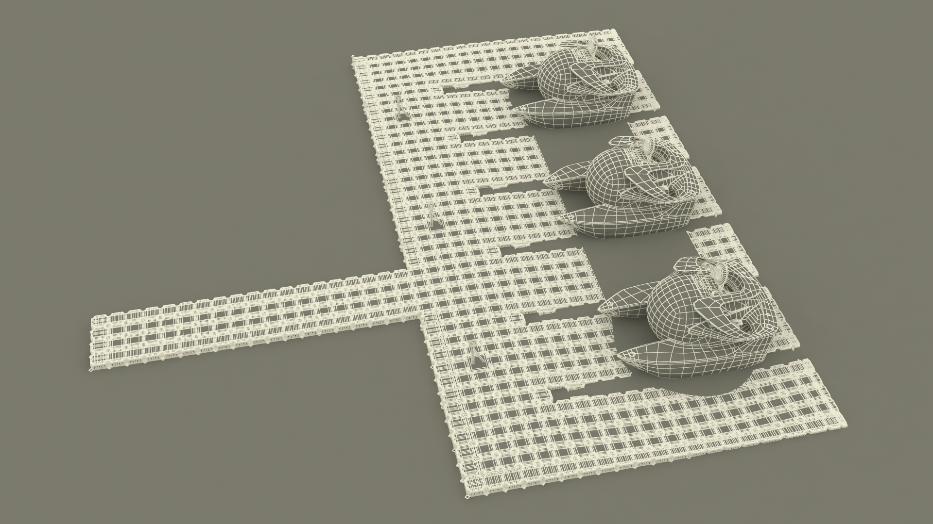 3D model Luxurious Personal Submarine Floating Pontoon Modular Rigged