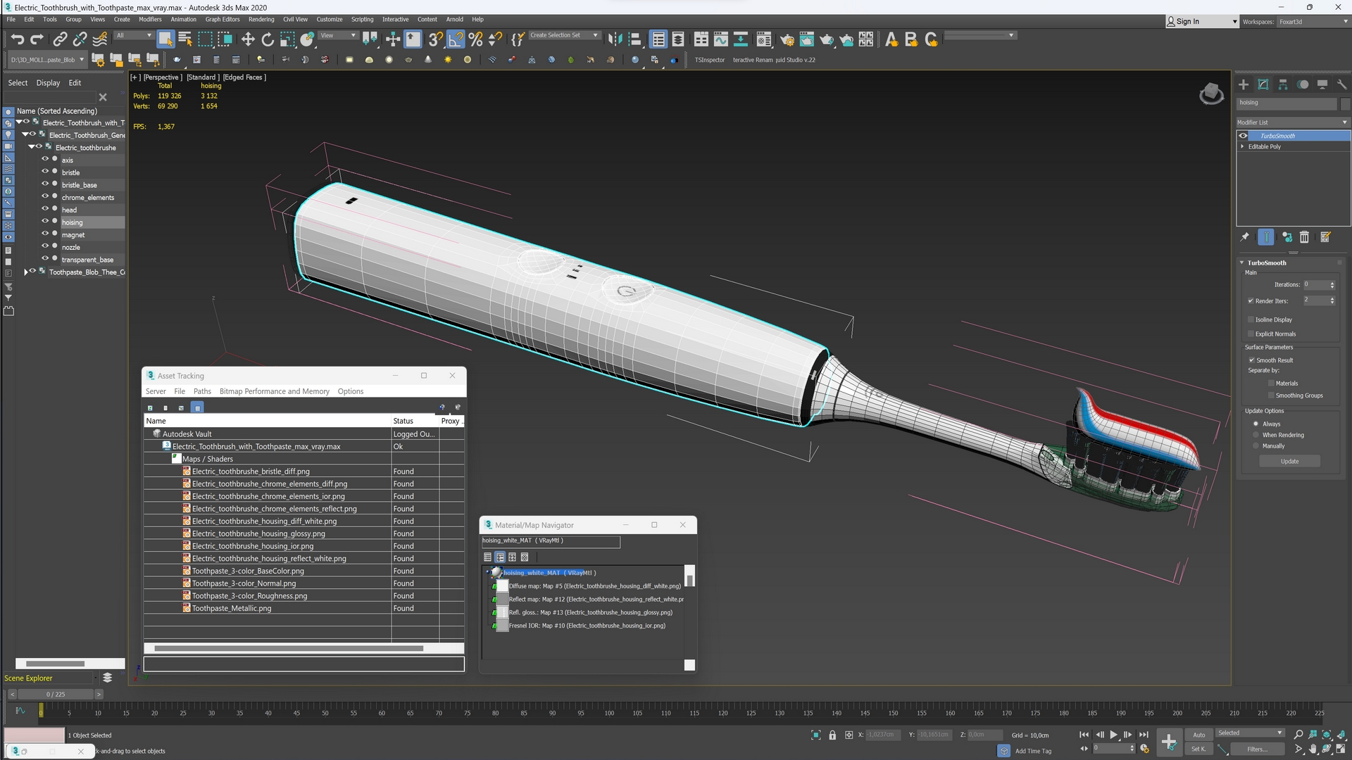 3D model Electric Toothbrush with Toothpaste
