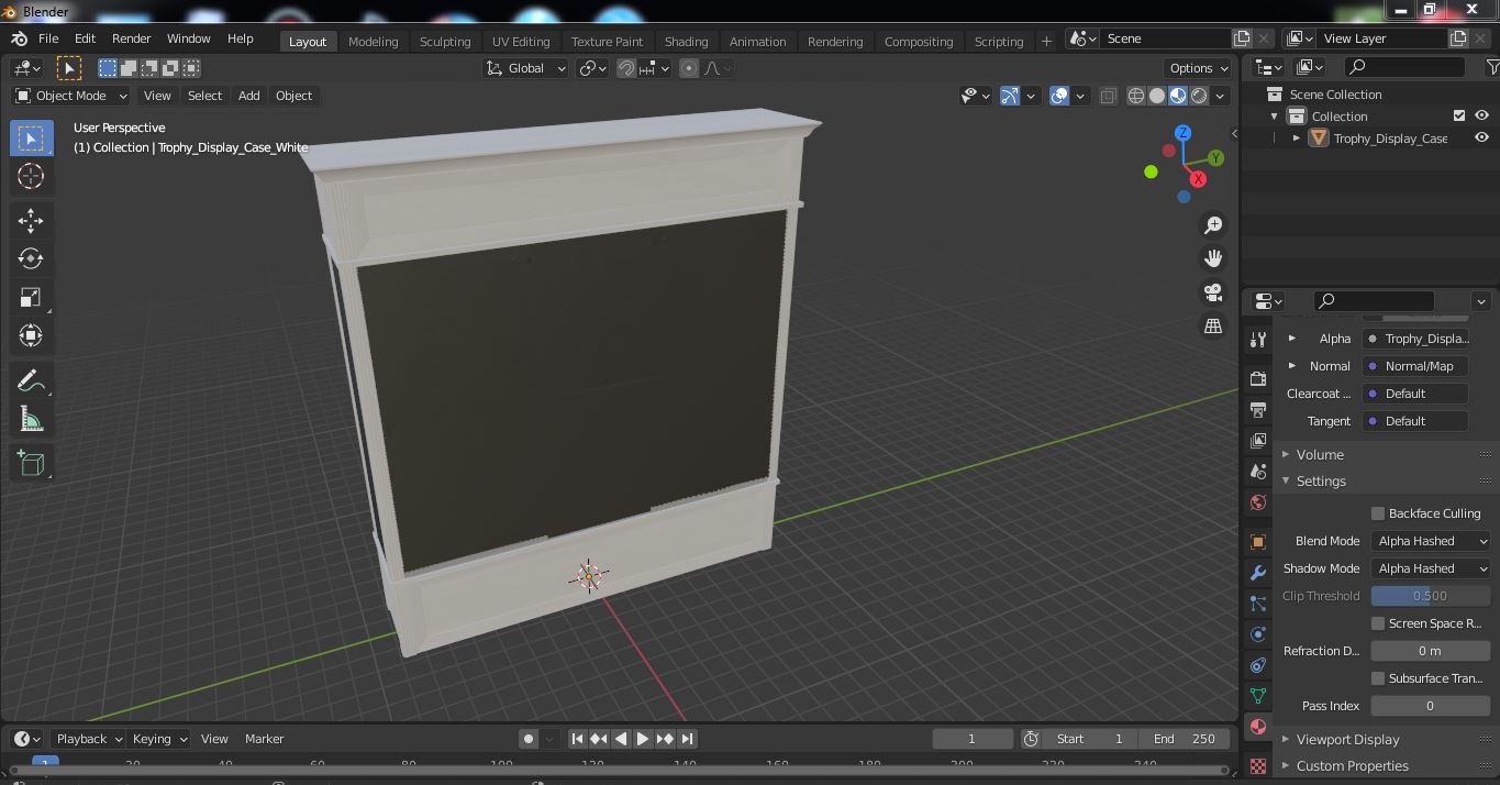 3D model Trophy Display Case White