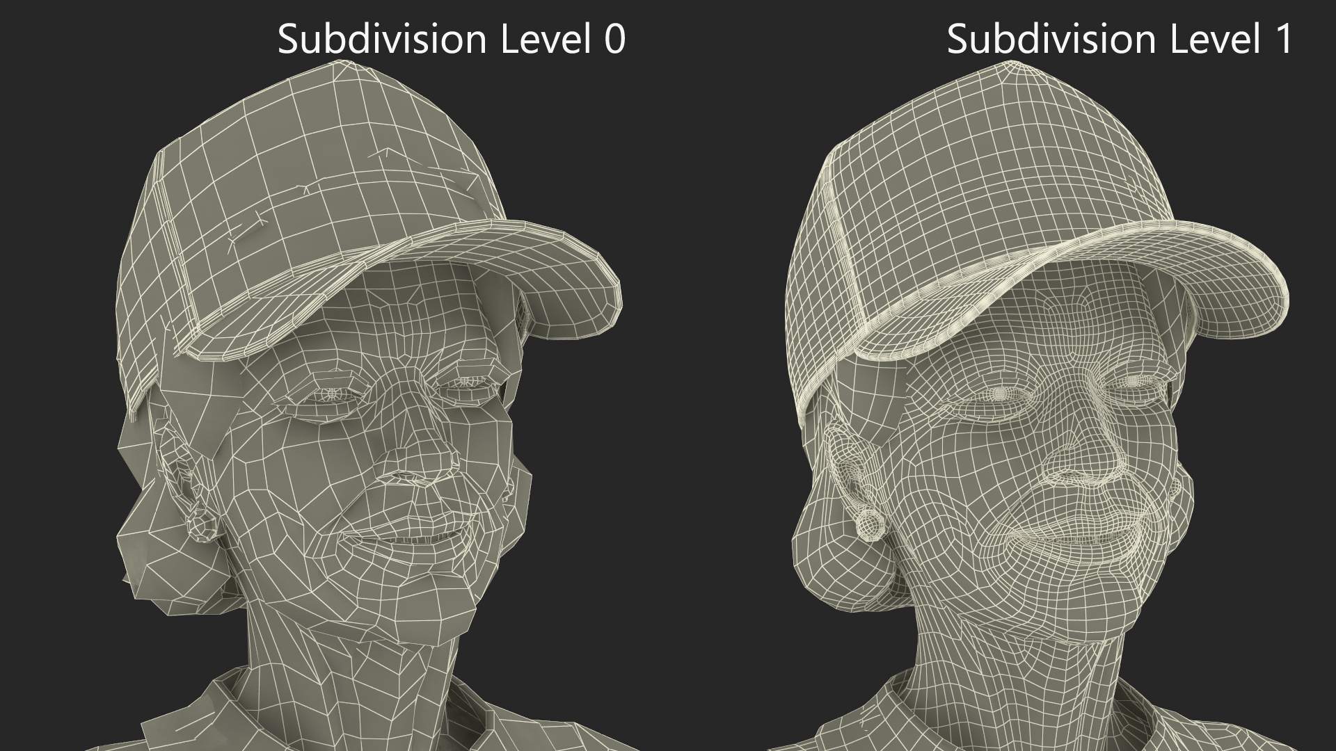 3D model Elderly Woman wearing MAGA Hat