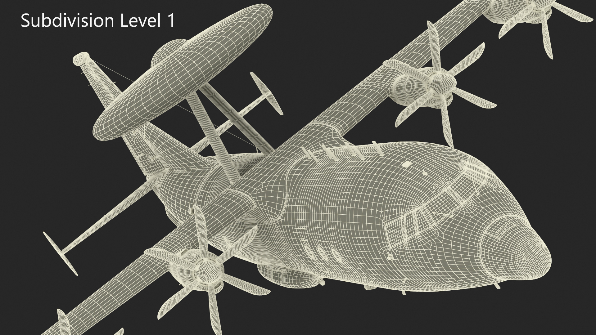 Airborne Early Warning and Control Aircraft Rigged for Maya 3D model
