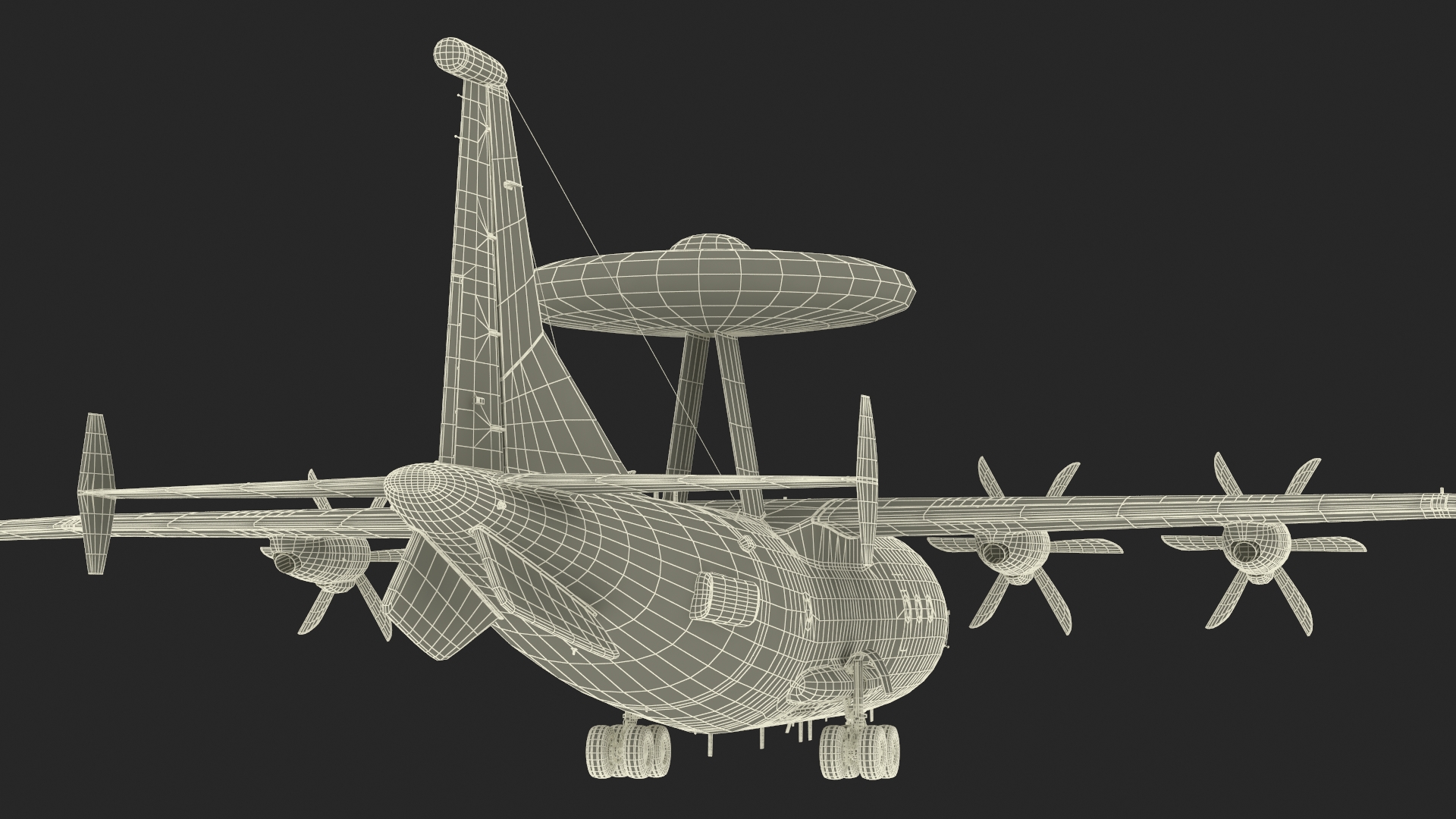 Airborne Early Warning and Control Aircraft Rigged for Maya 3D model
