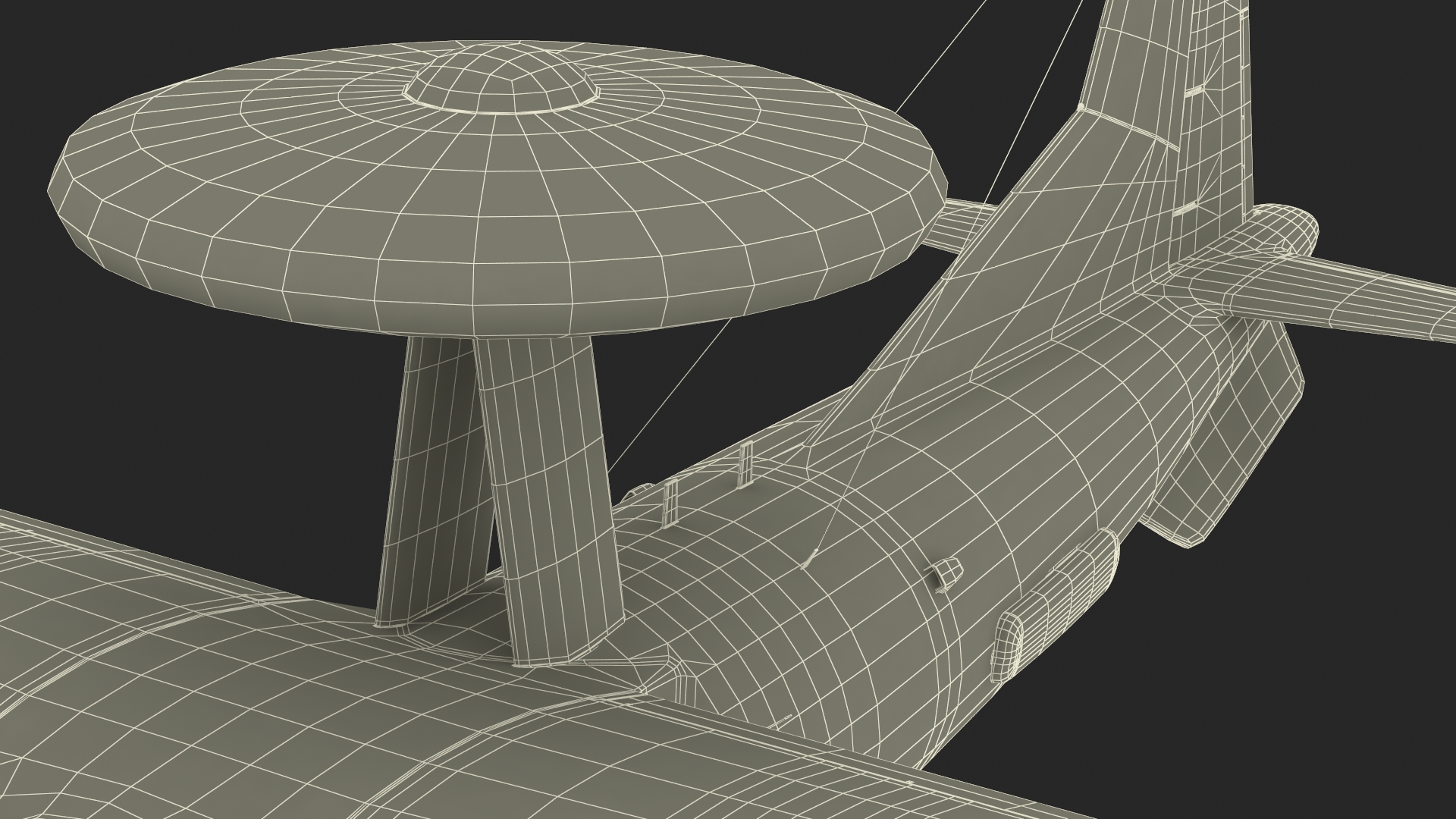 Airborne Early Warning and Control Aircraft Rigged for Maya 3D model