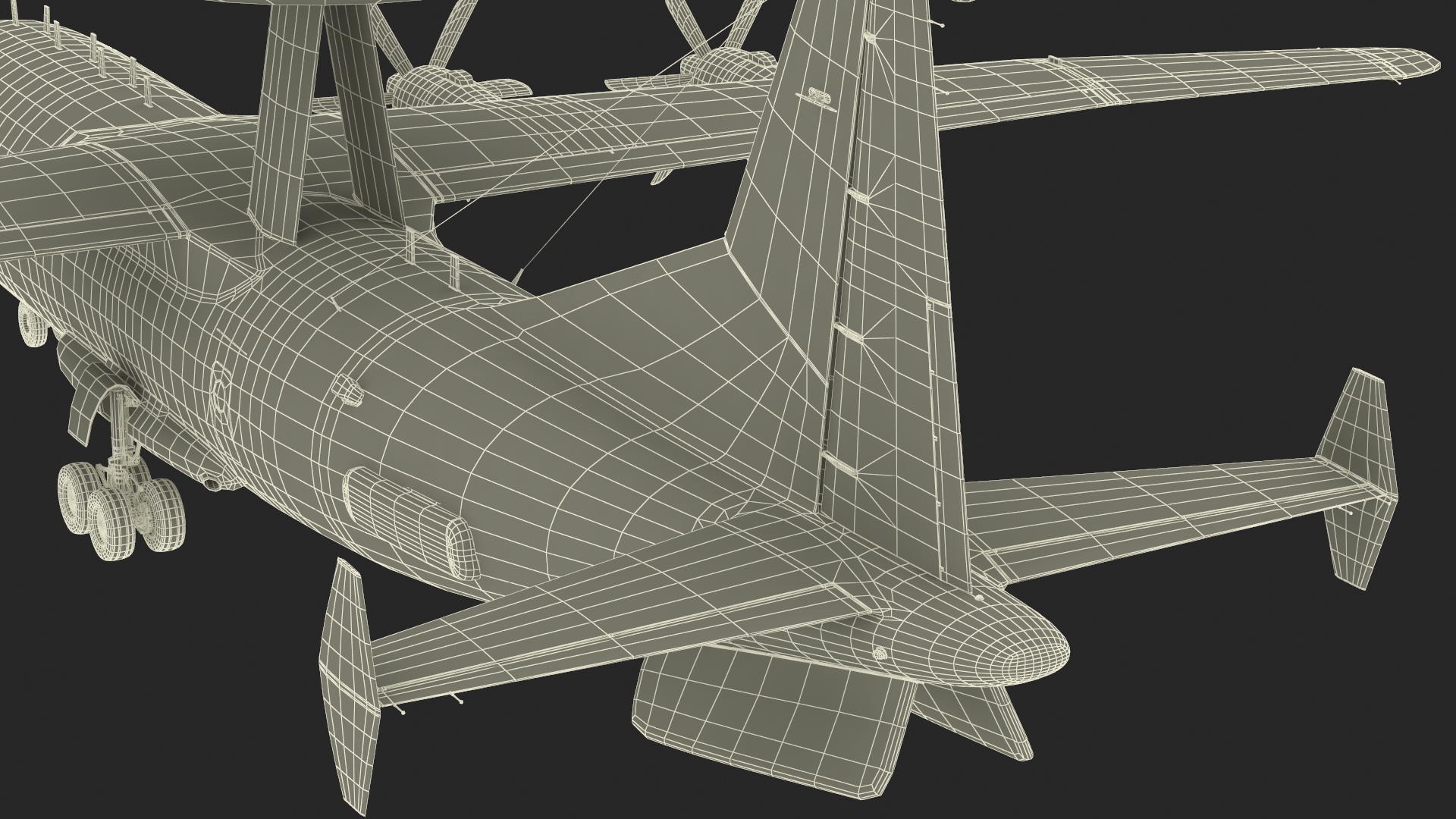 Airborne Early Warning and Control Aircraft Rigged for Maya 3D model