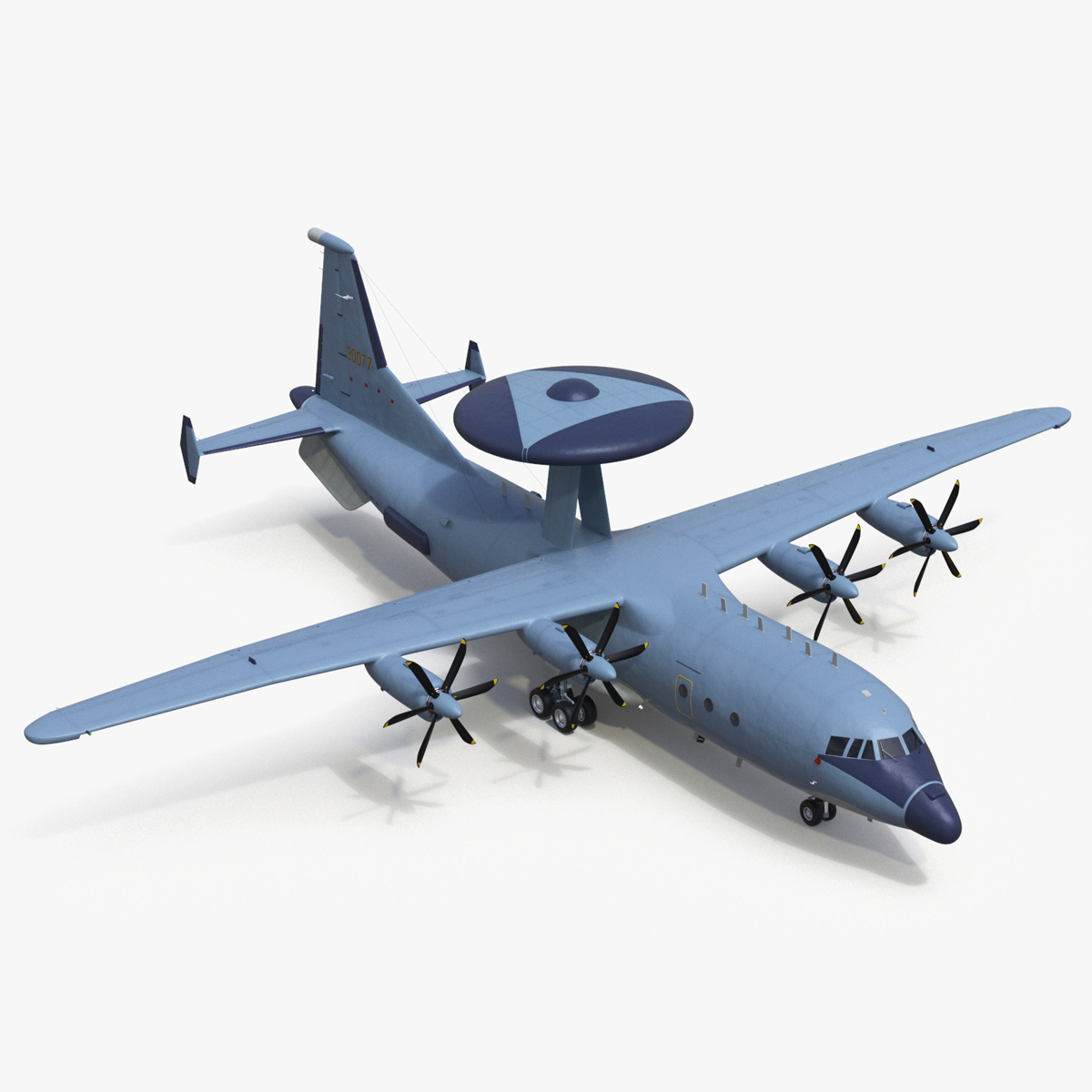 Airborne Early Warning and Control Aircraft Rigged for Maya 3D model