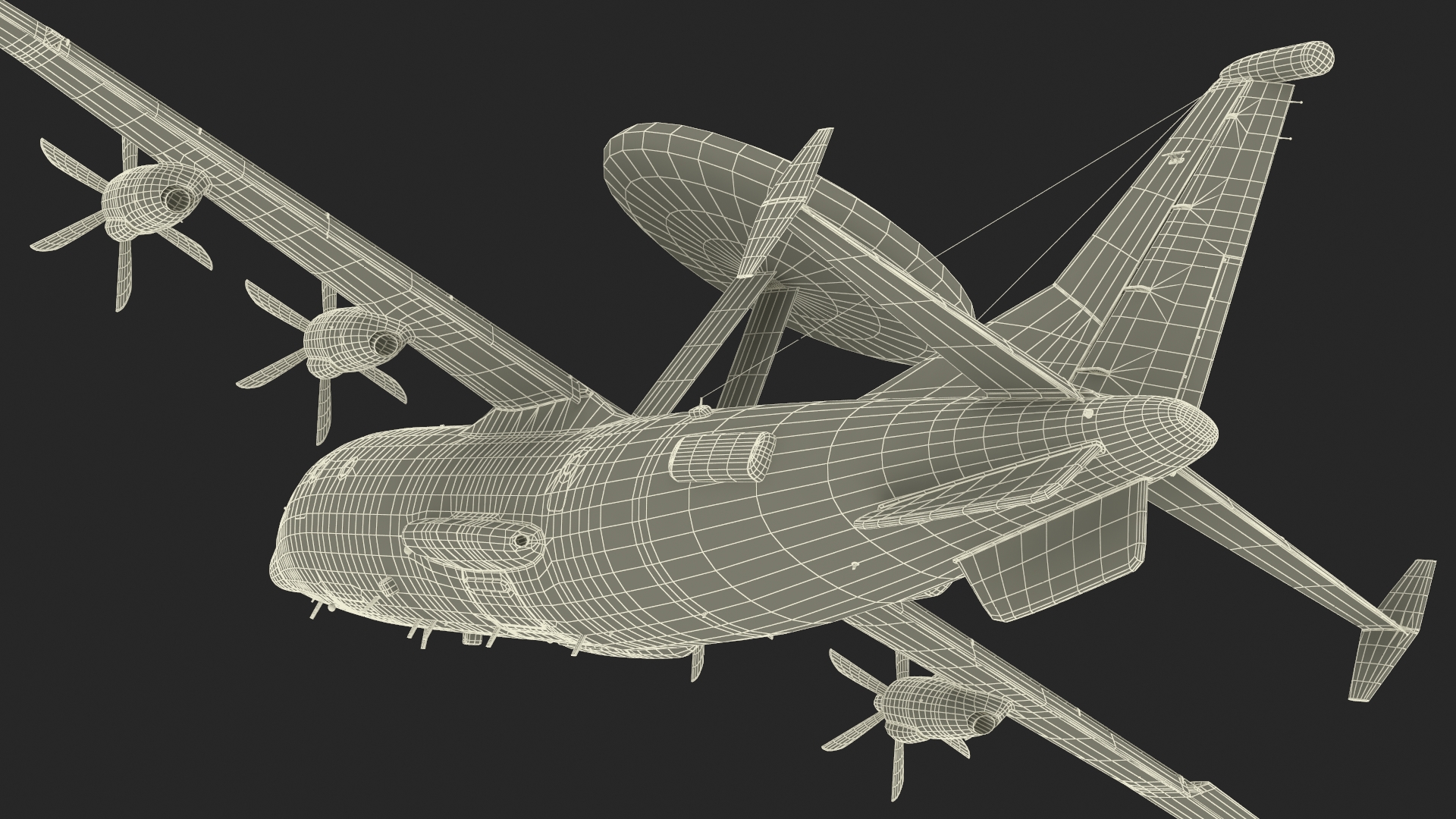 Airborne Early Warning and Control Aircraft Rigged for Maya 3D model
