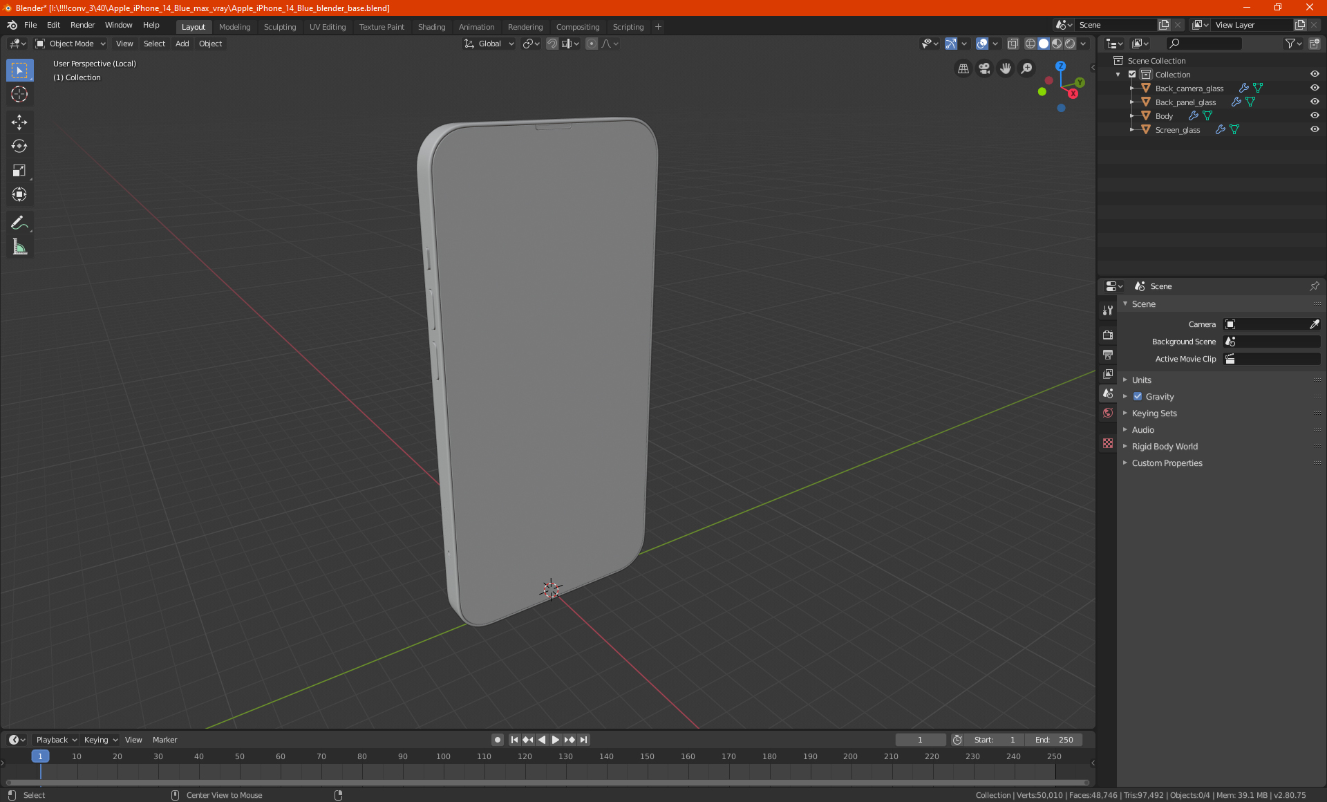 Apple iPhone 14 Purple 3D